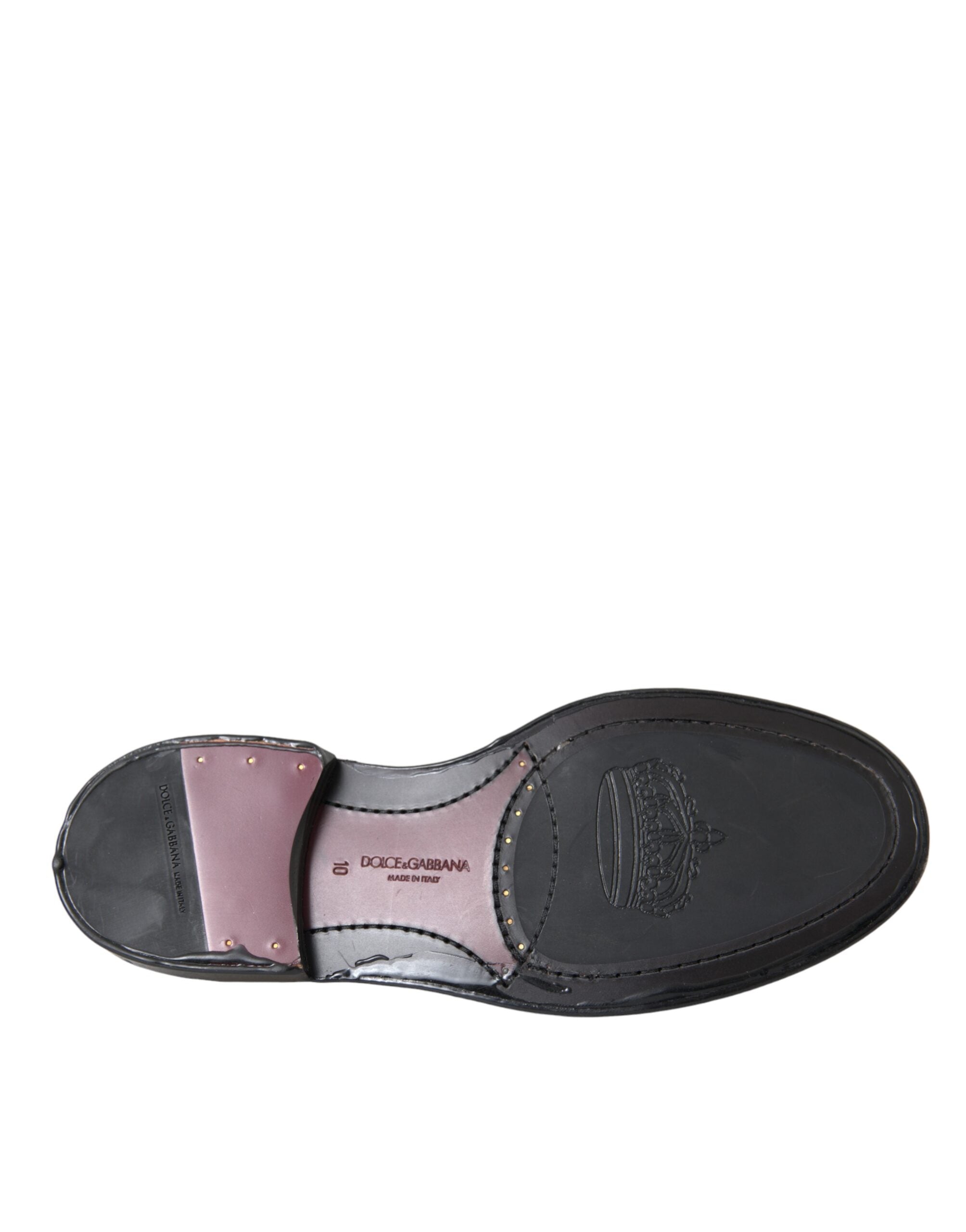 Dolce & Gabbana – Oxford-Schuhe aus schwarzem Leder mit Flügelkappe für formelle Herren
