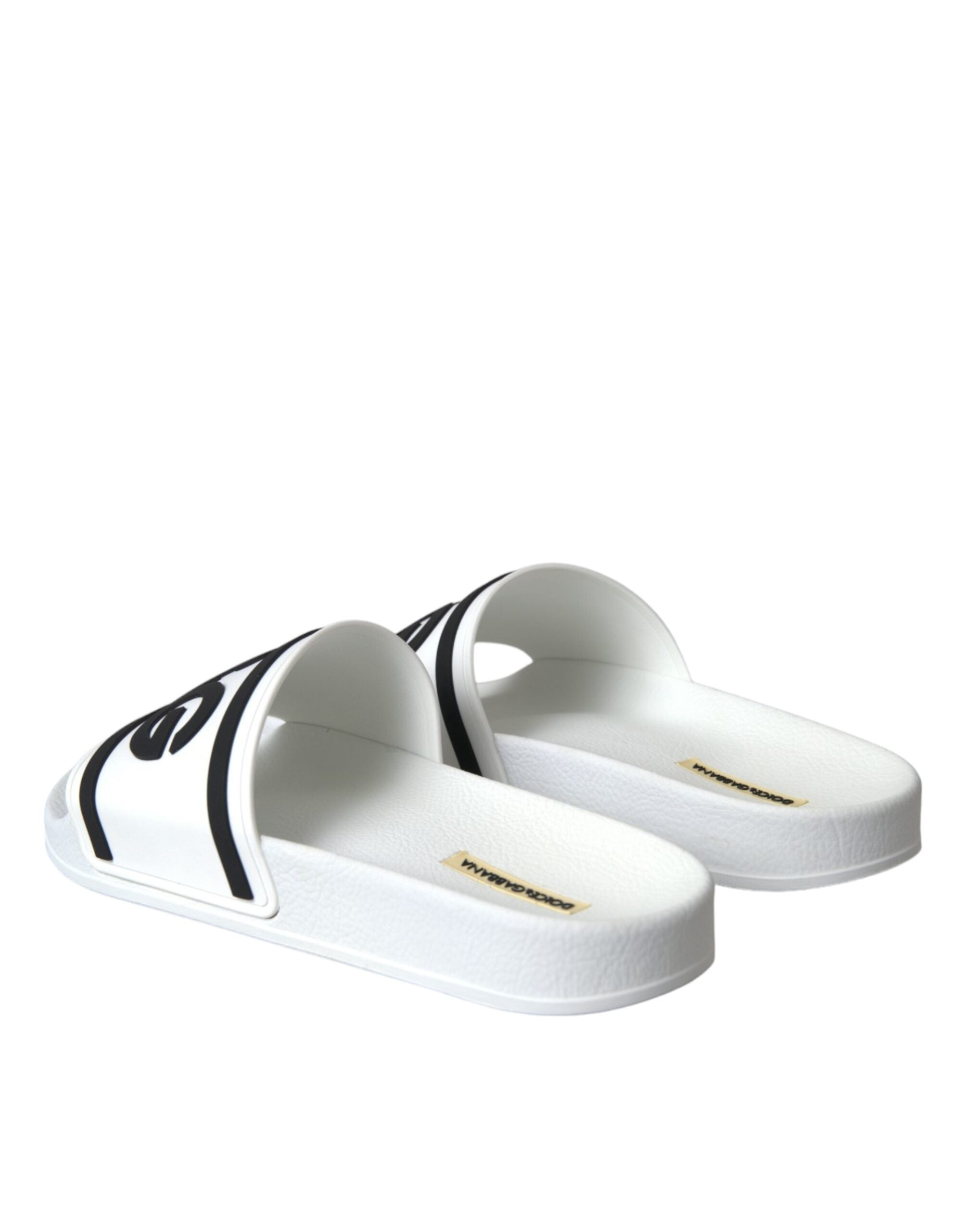 Dolce & Gabbana Weiß Schwarz Sandalen Gummi Beachwear Schuhe