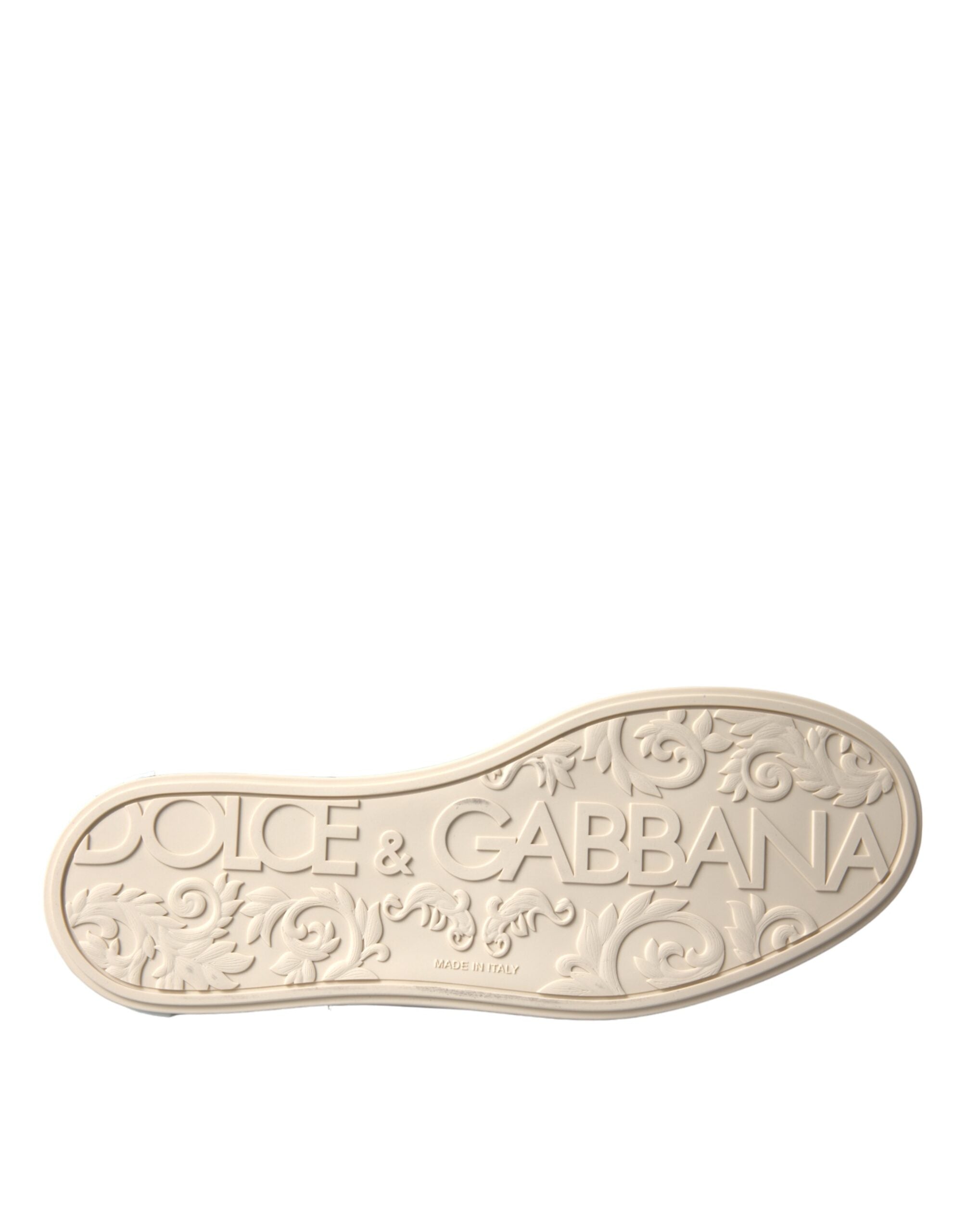 Dolce & Gabbana Silberne Portofino-Sneakers aus Kalbsleder Herren Schuhe