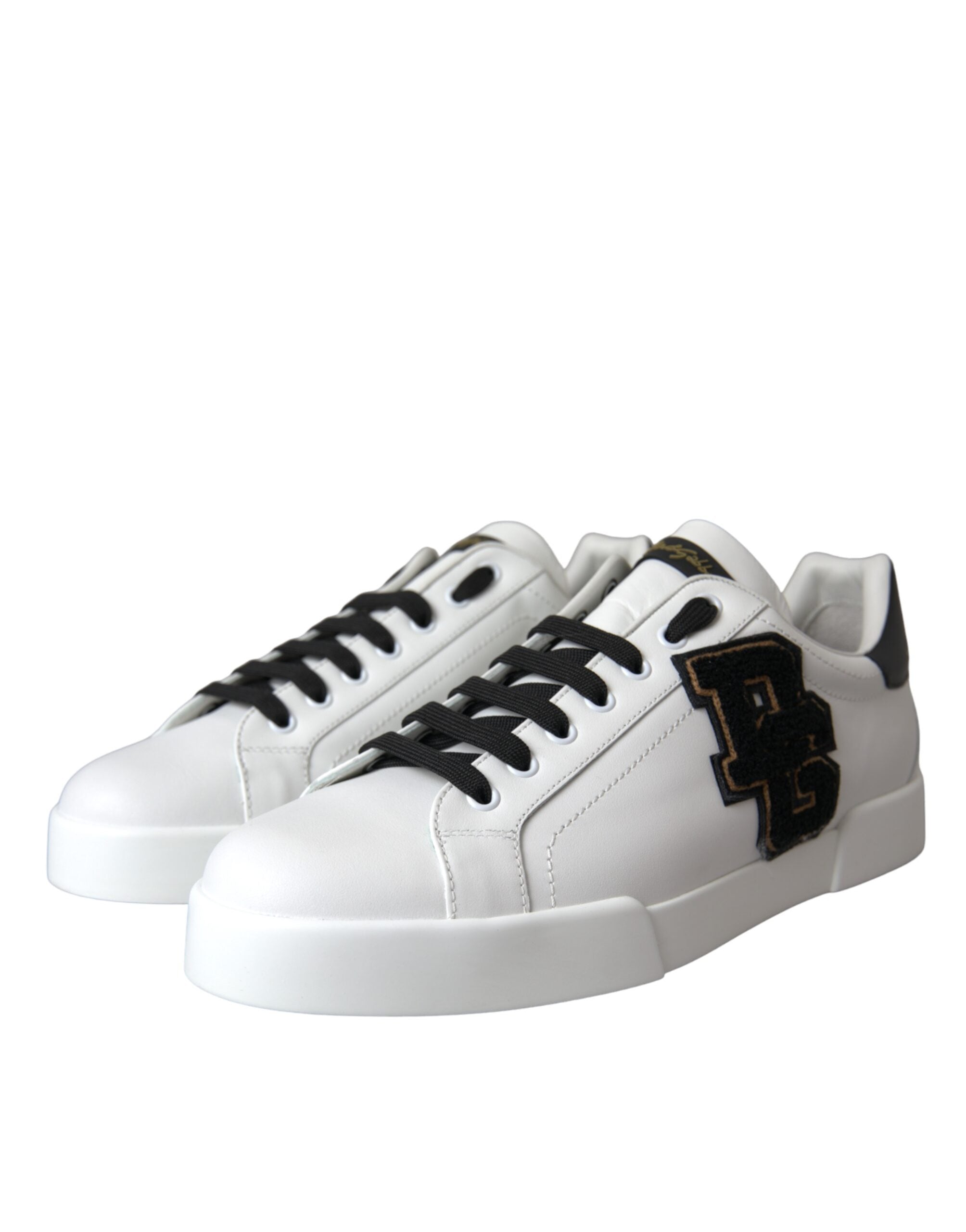 Dolce & Gabbana Weiße Leder DG Logo Casual Low Top Sneakers Schuhe