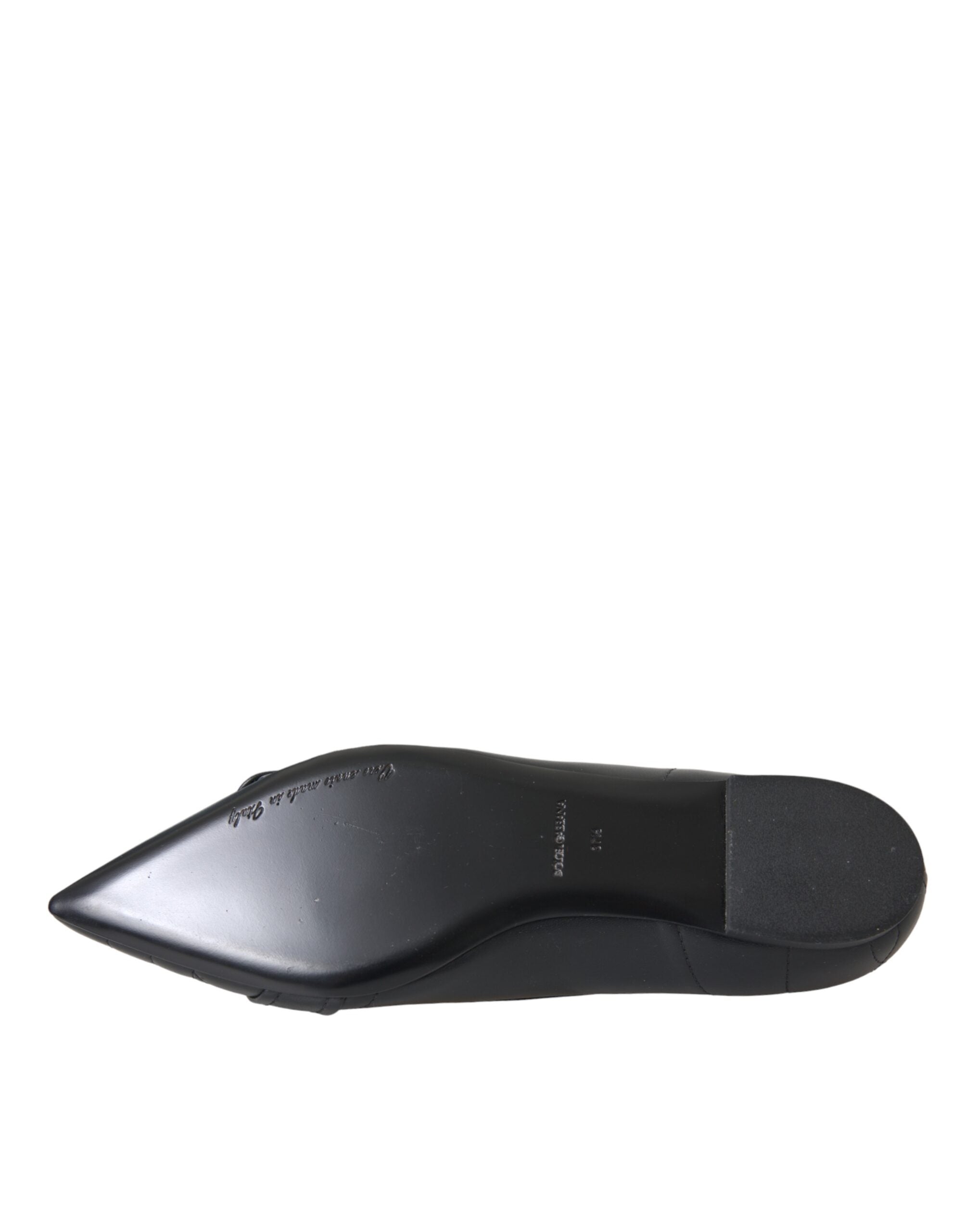 Dolce & Gabbana – Schwarze, spitze Ballerinas aus Devotion-Leder