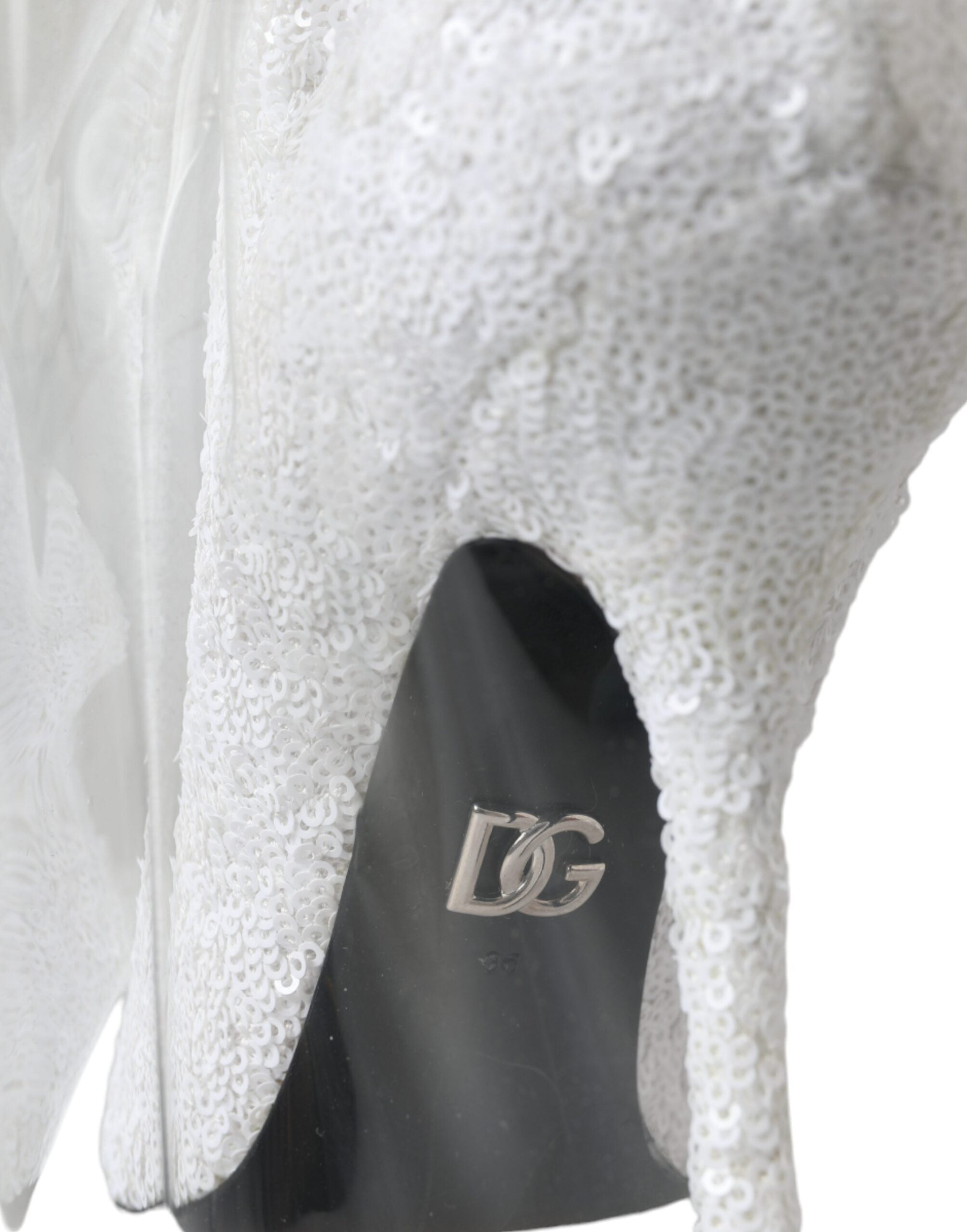 Dolce & Gabbana Weiße Heels Stiletto Kniehohe Stiefel Schuhe
