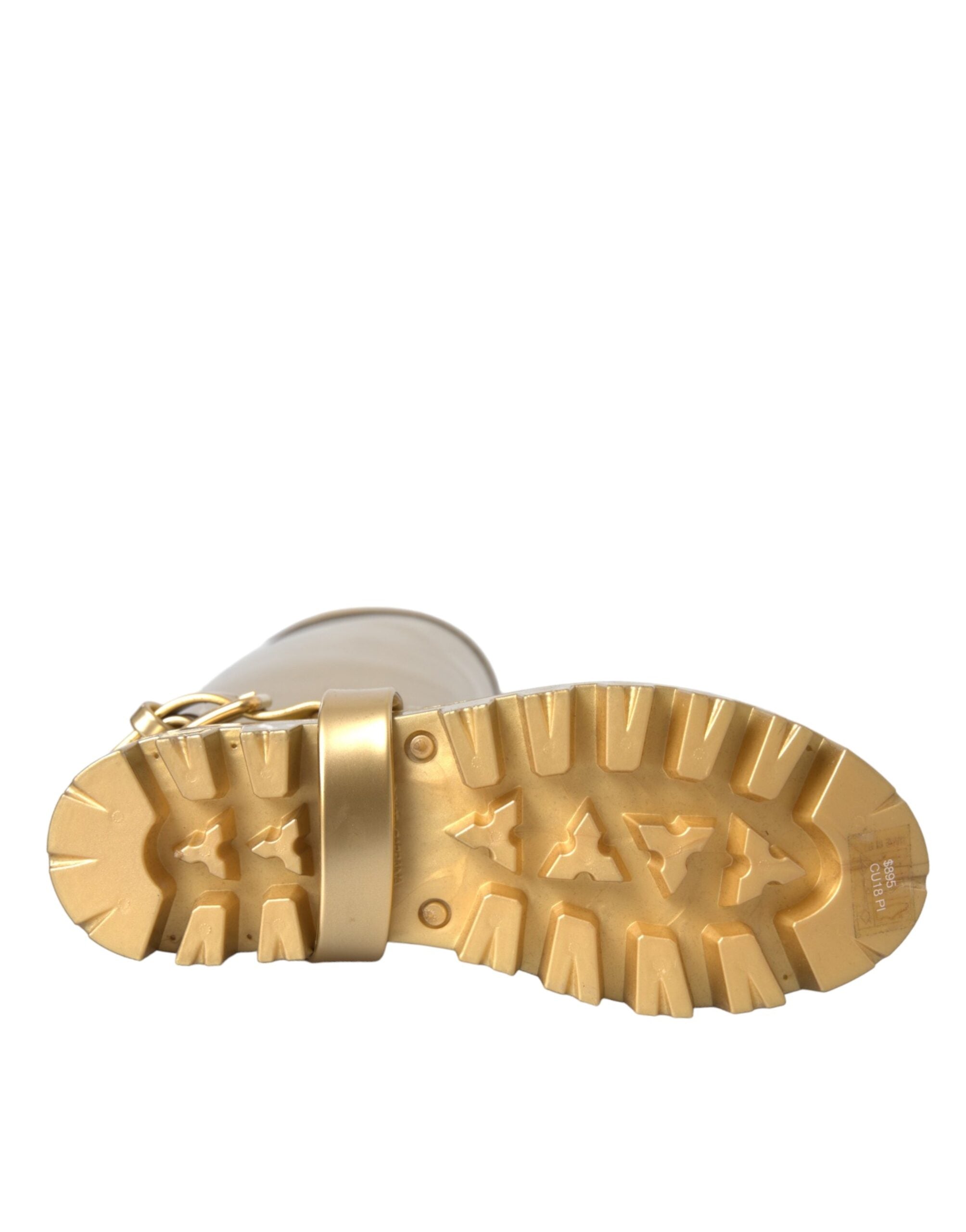 Dolce & Gabbana Gummistiefel aus PVC in Metallic-Gold
