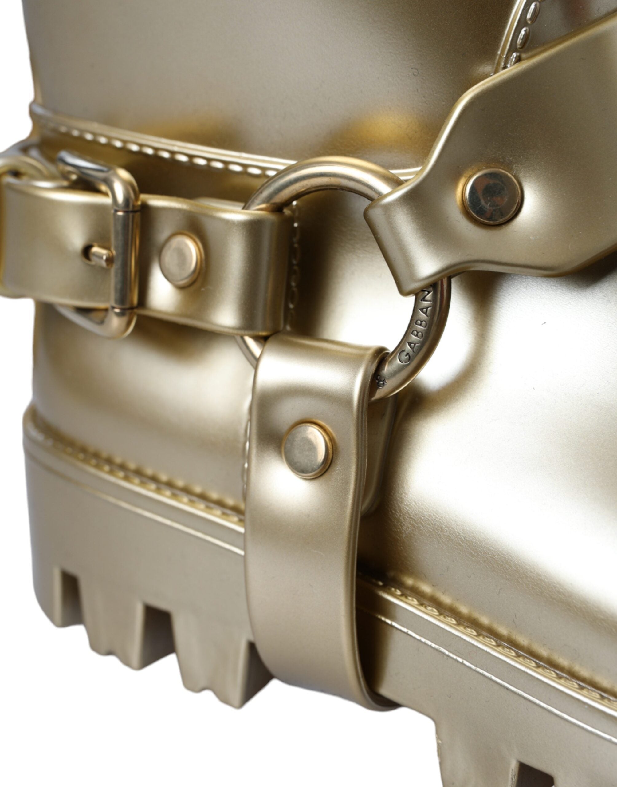 Dolce & Gabbana Gummistiefel aus PVC in Metallic-Gold