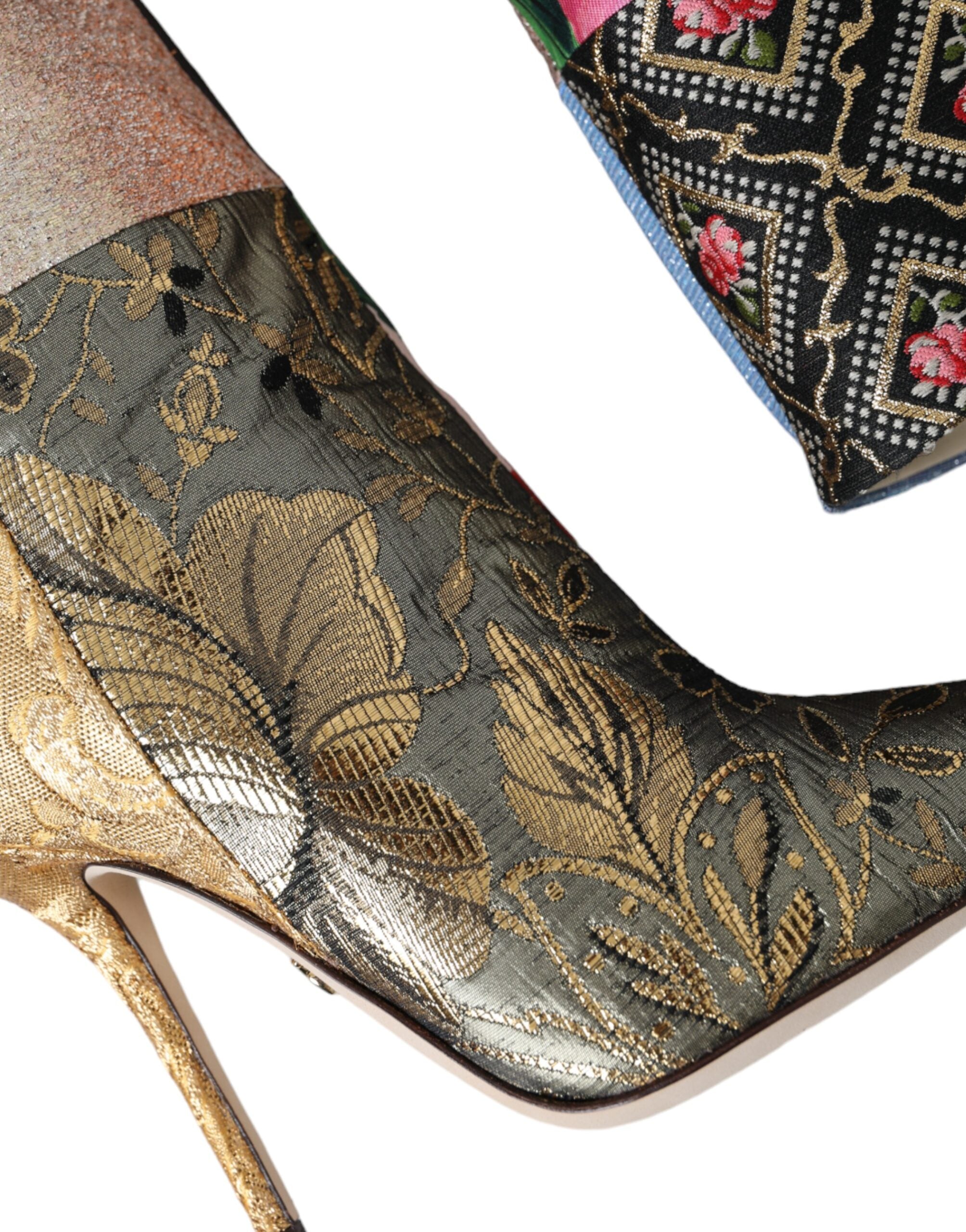 Dolce & Gabbana – Stiefel mit Absatz und mehrfarbigem Patchwork-Print