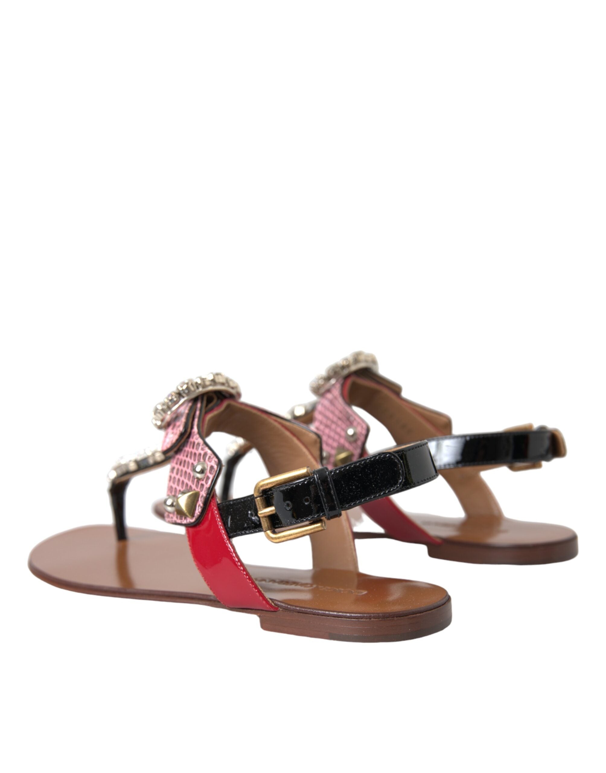 Dolce & Gabbana Mehrfarbige Kristallsandalen Flip-Flops Schuhe
