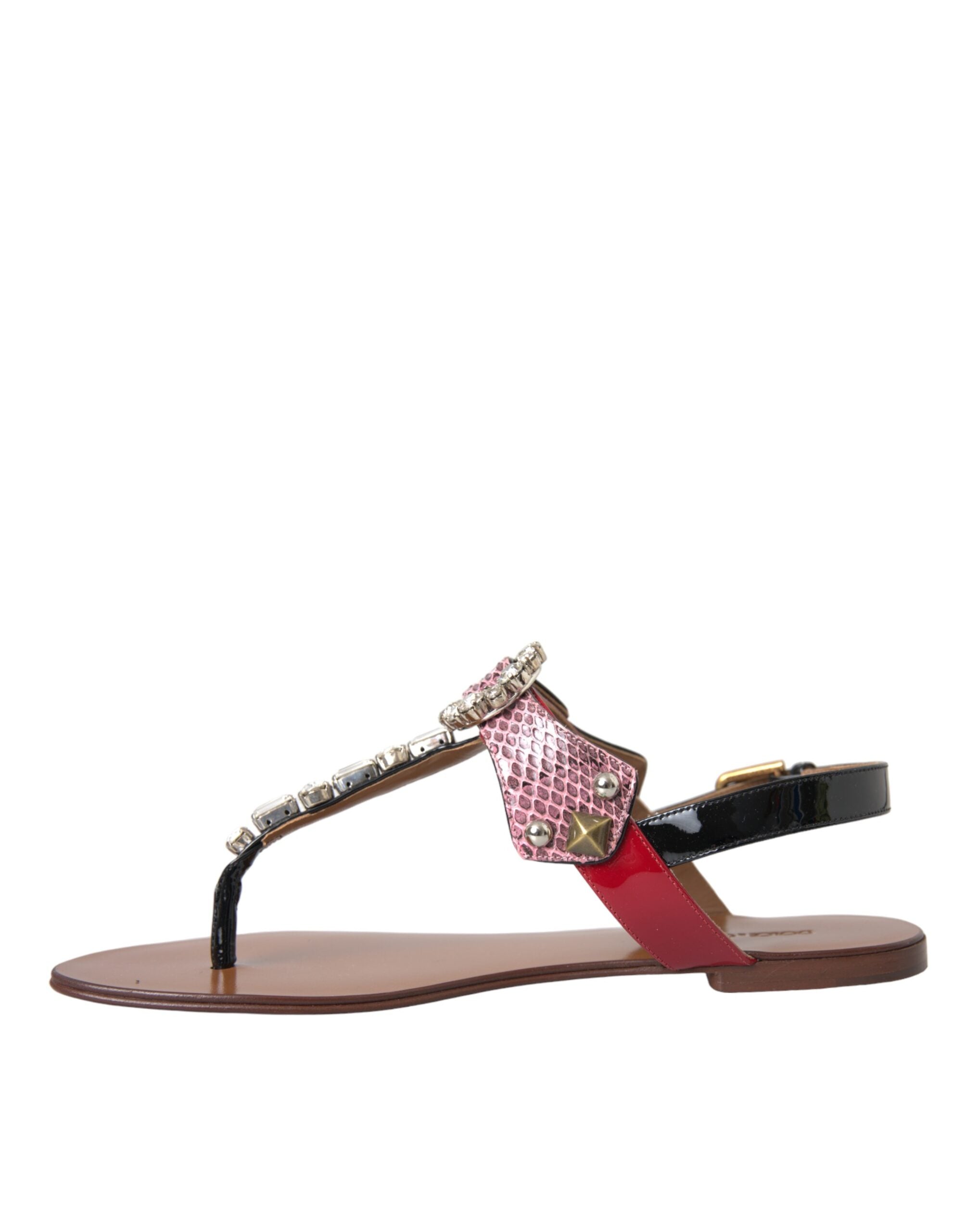 Dolce & Gabbana Mehrfarbige Kristallsandalen Flip-Flops Schuhe