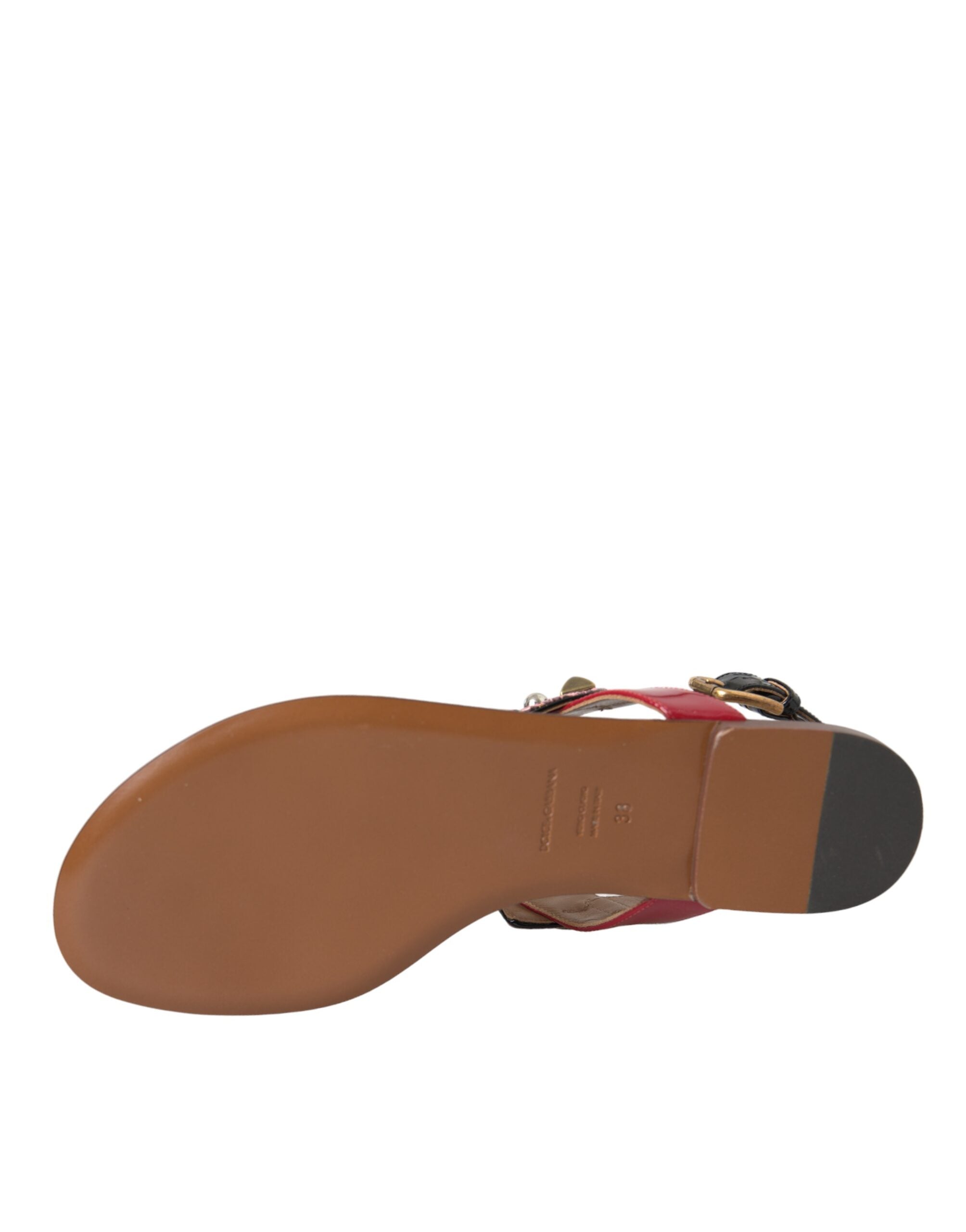 Dolce & Gabbana Mehrfarbige Kristallsandalen Flip-Flops Schuhe
