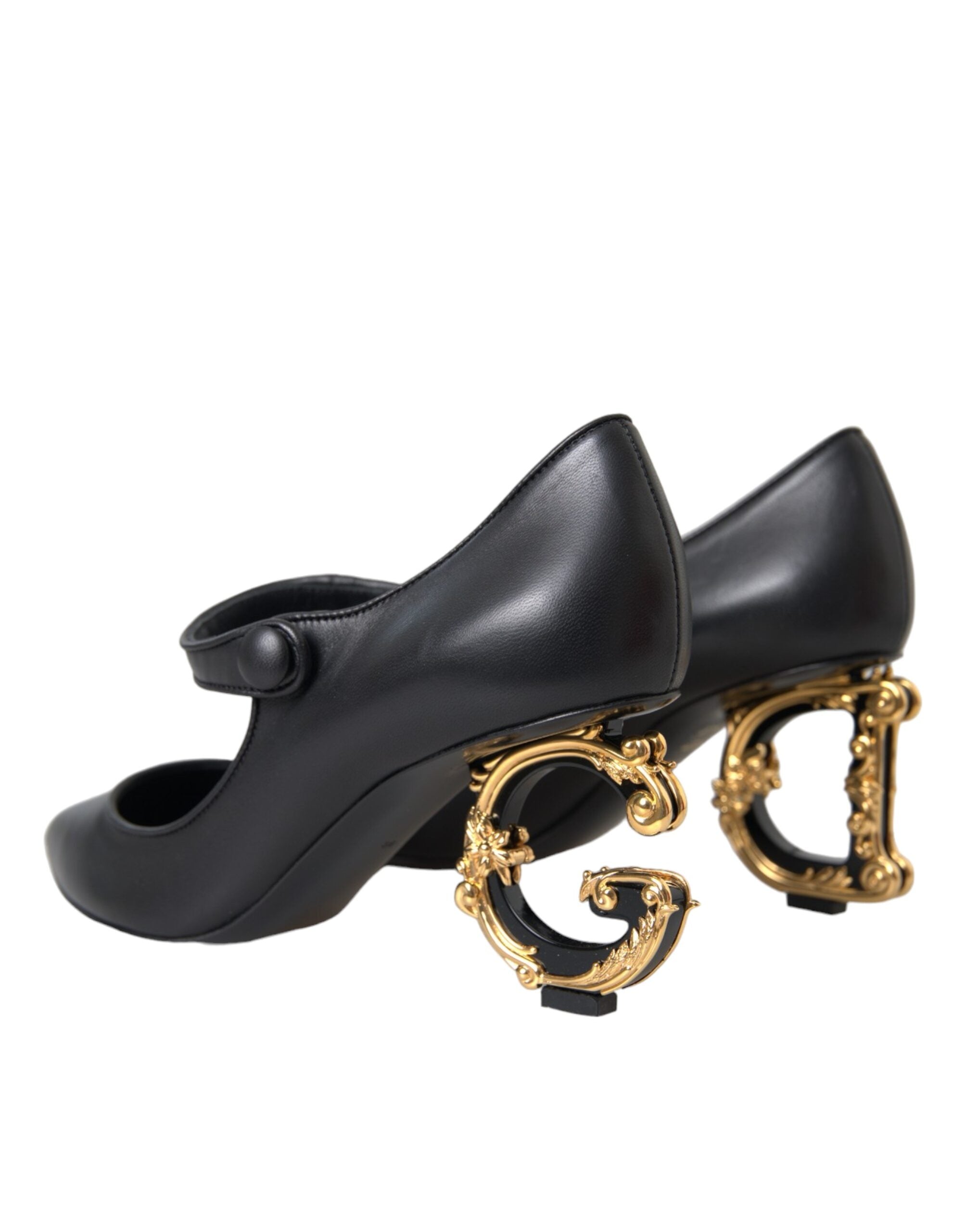 Dolce & Gabbana – Mary-Jane-Pumps aus schwarzem Leder mit Logo