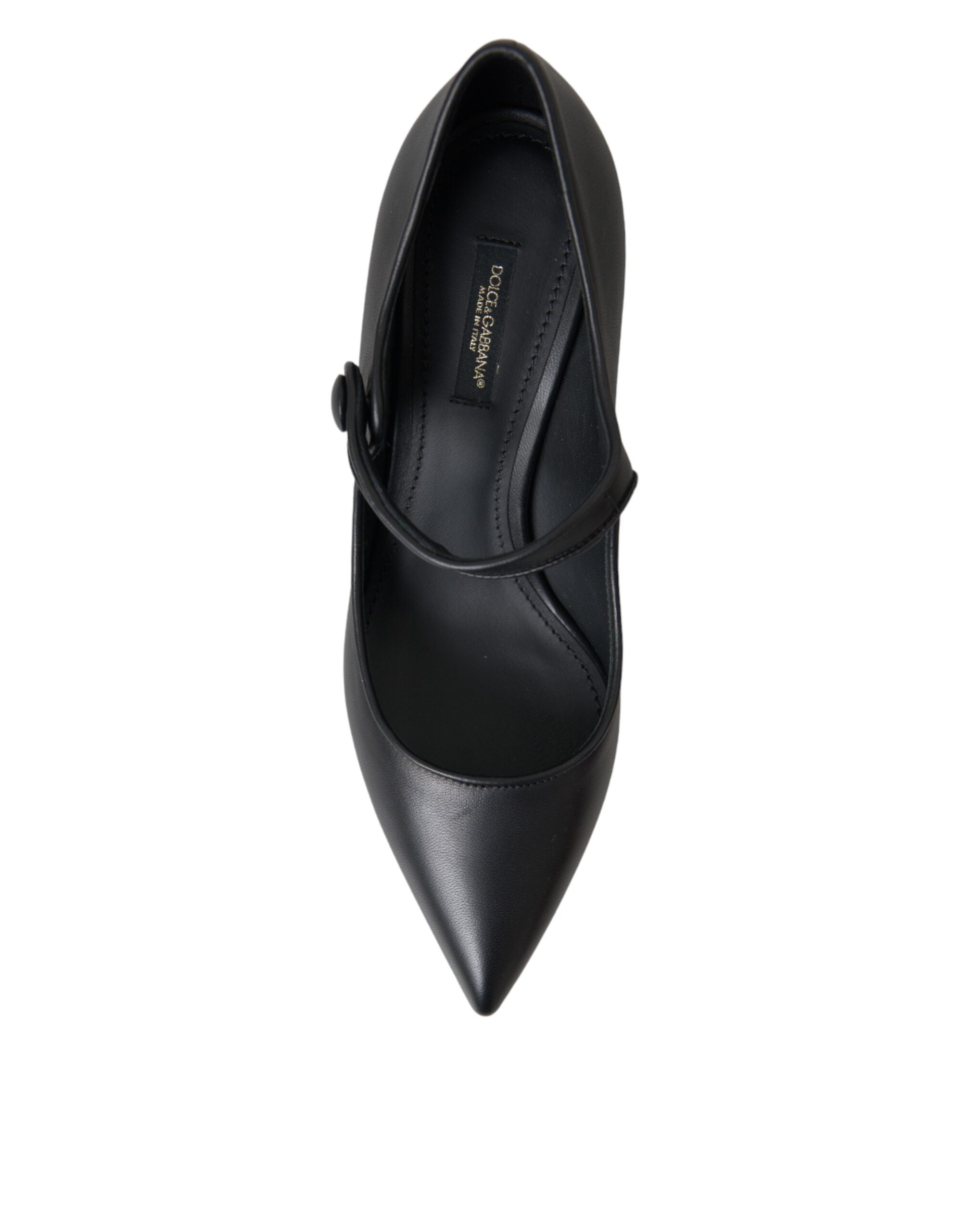 Dolce & Gabbana – Mary-Jane-Pumps aus schwarzem Leder mit Logo