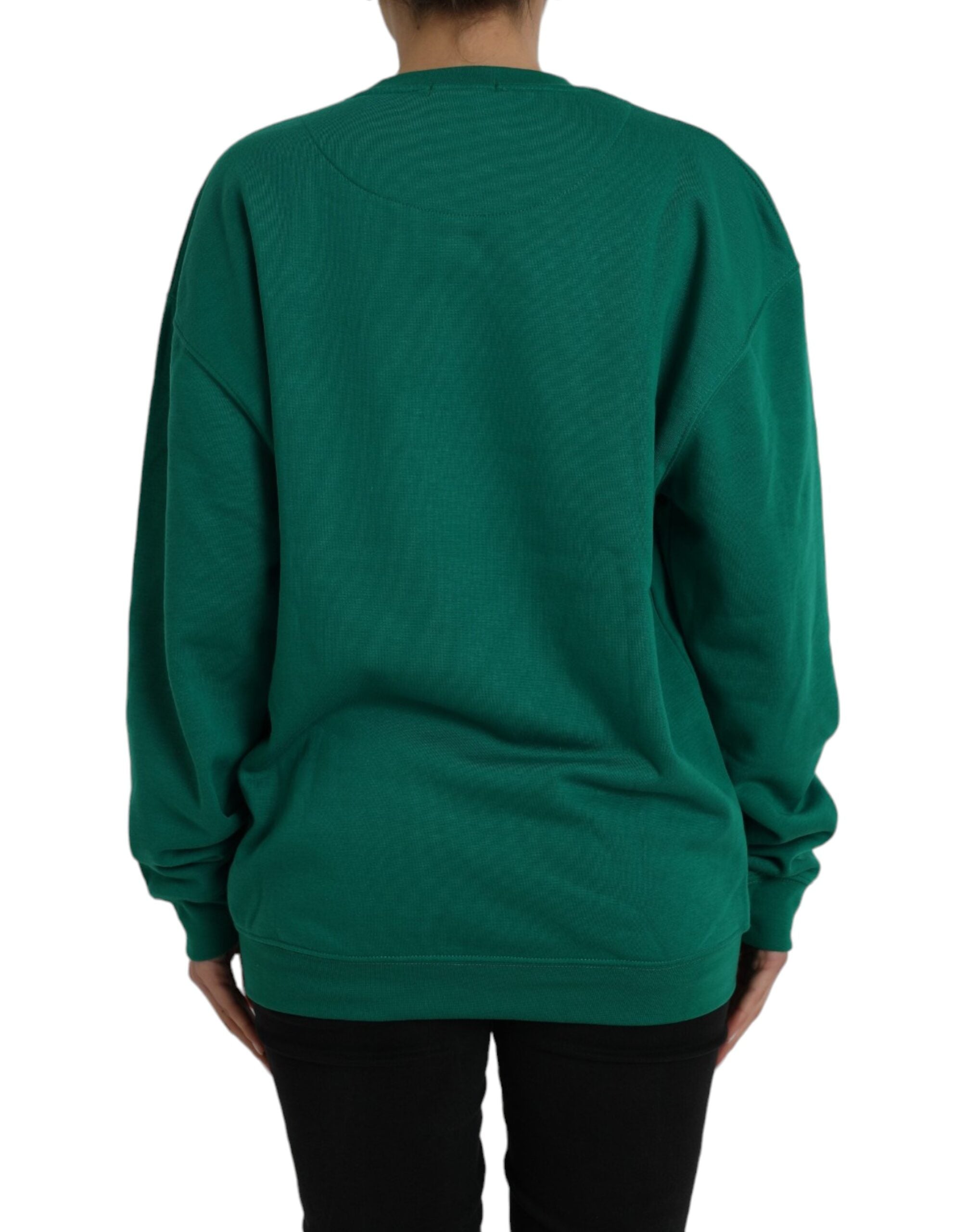 Philippe Model – Grüner Pullover mit Logo-Print aus Baumwolle mit langen Ärmeln