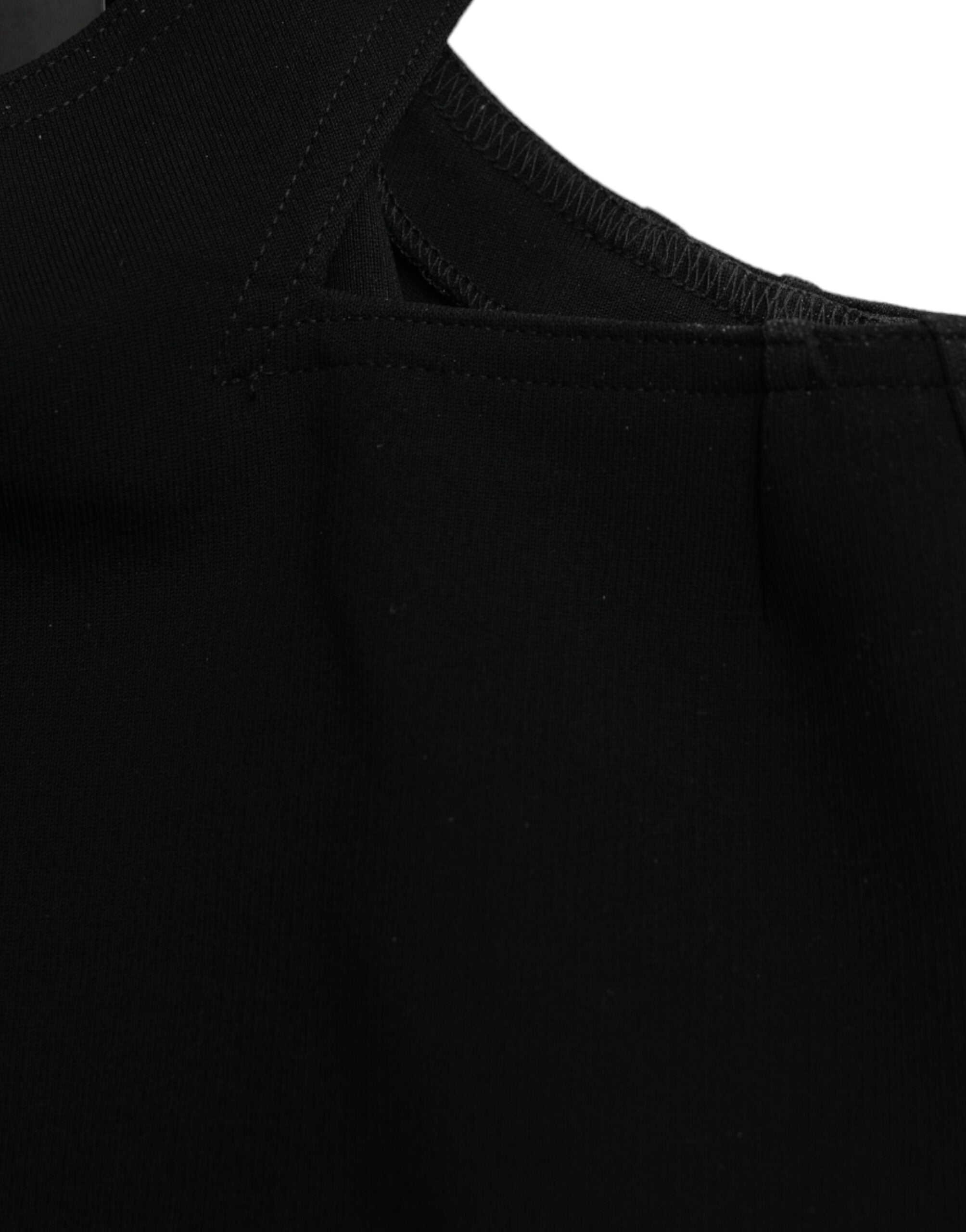 Maiou scurt cu guler rotund, fără mâneci, Dolce & Gabbana, negru