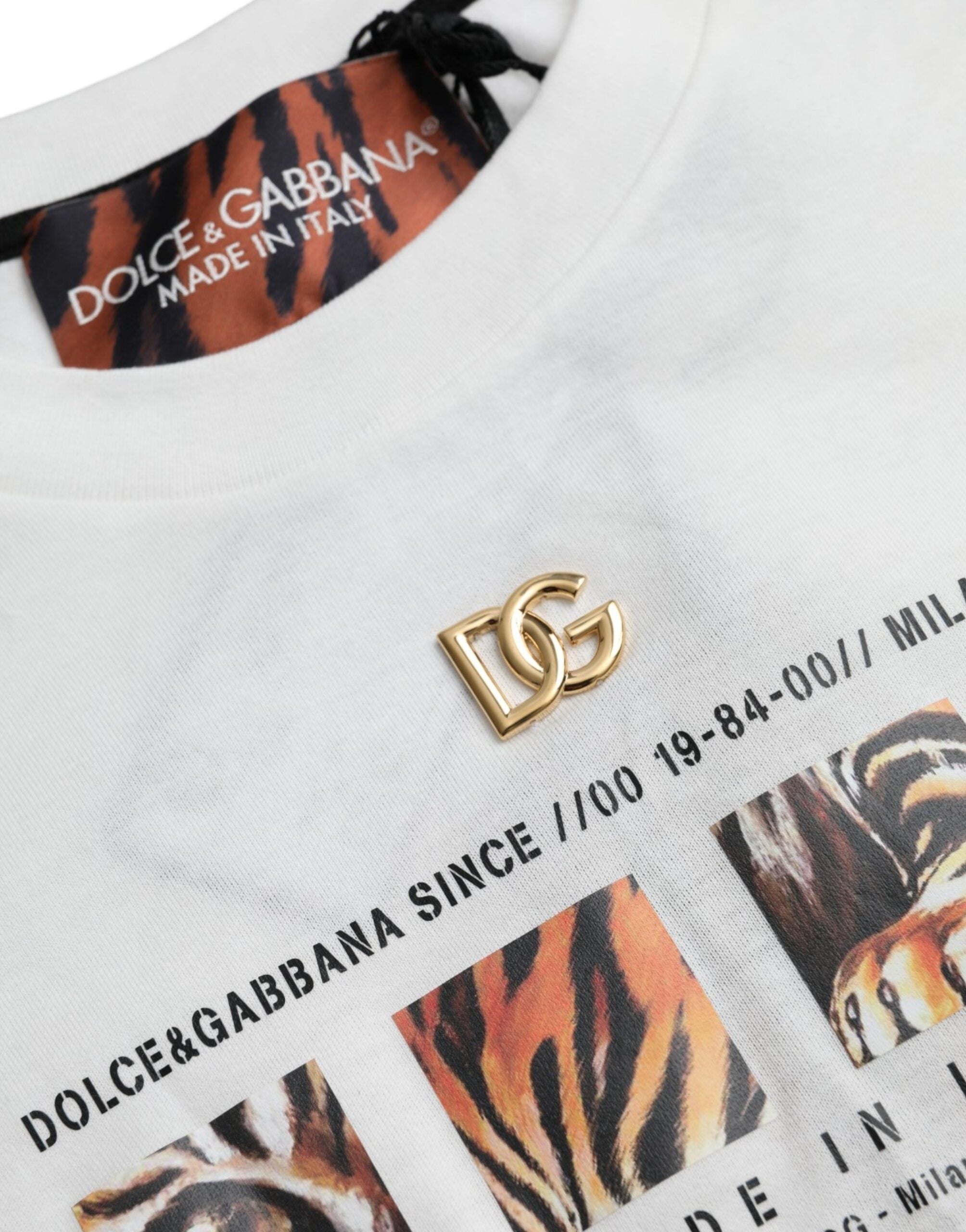 Dolce & Gabbana – Weißes T-Shirt aus Baumwolle mit kurzen Ärmeln und Rundhalsausschnitt