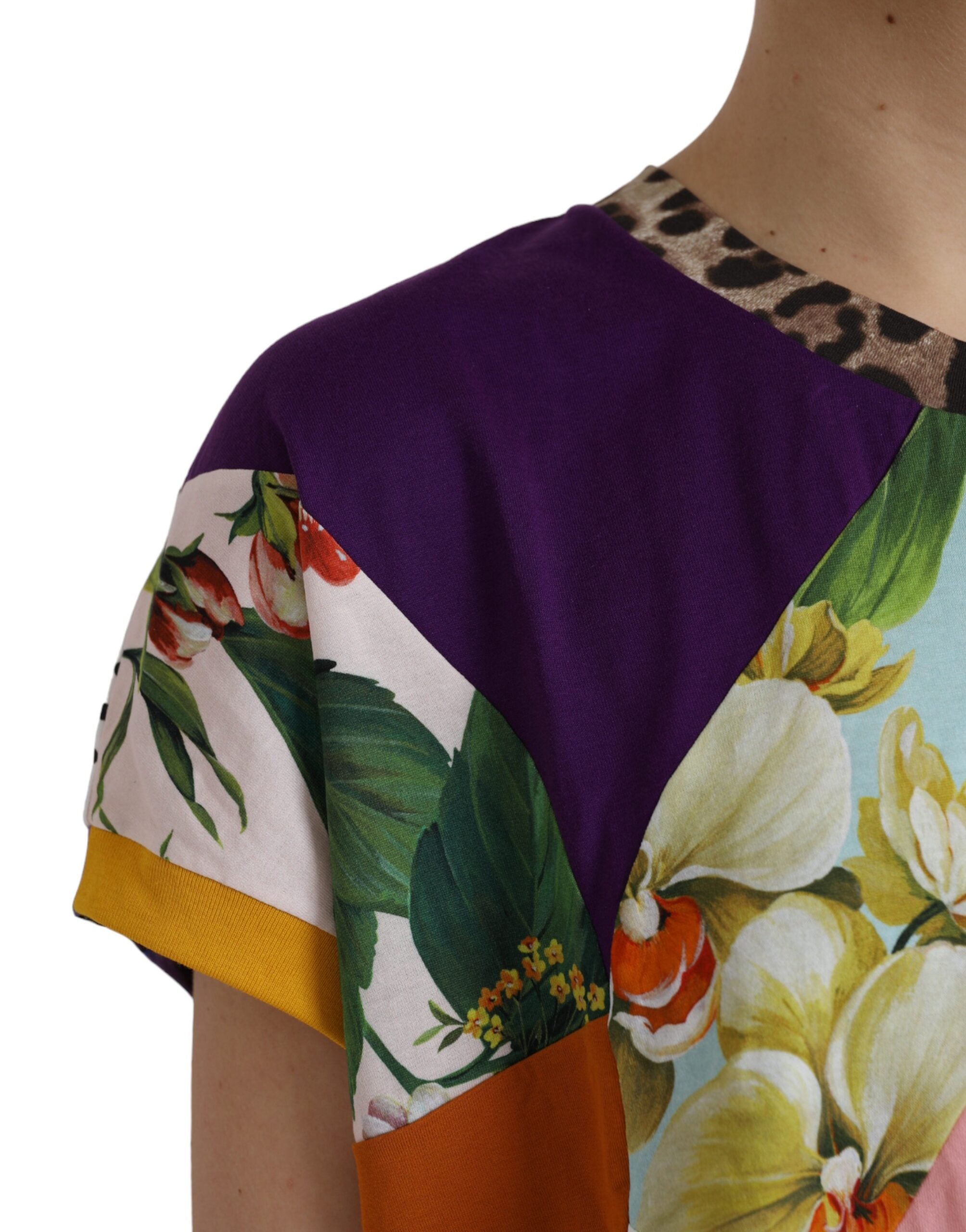 Bluză Dolce & Gabbana din mătase și bumbac multicolor cu model patchwork