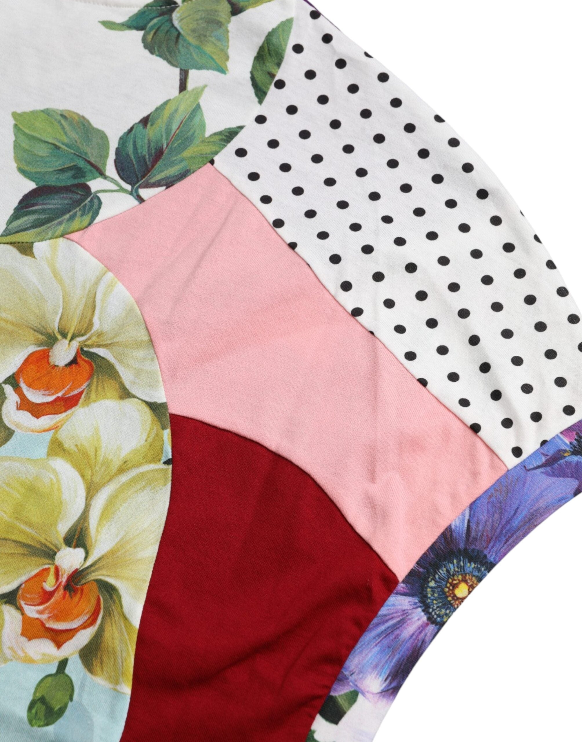 Bluză Dolce & Gabbana din mătase și bumbac multicolor cu model patchwork