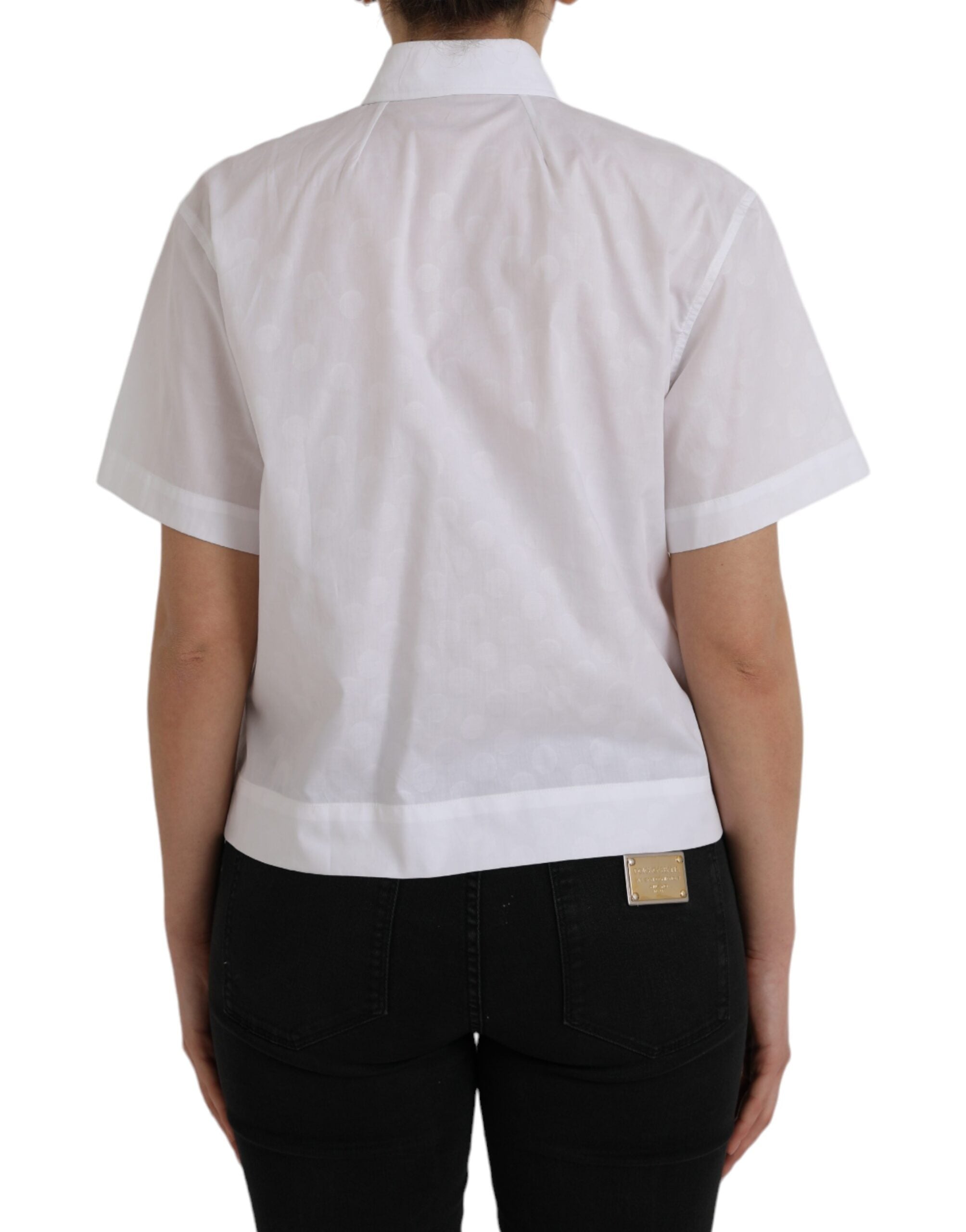 Dolce & Gabbana – Weißes Poloshirt mit Kragen und kurzen Ärmeln