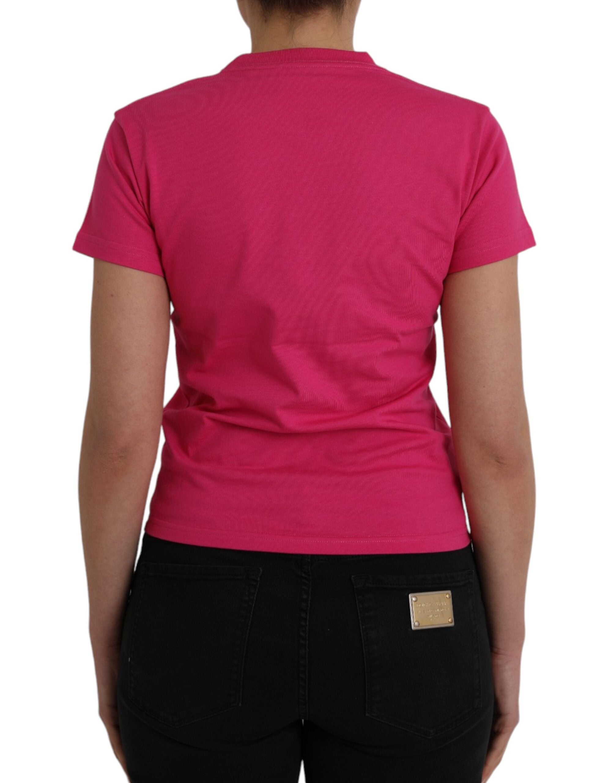 Tricou Balenciaga roz din bumbac cu guler rotund și mânecă scurtă