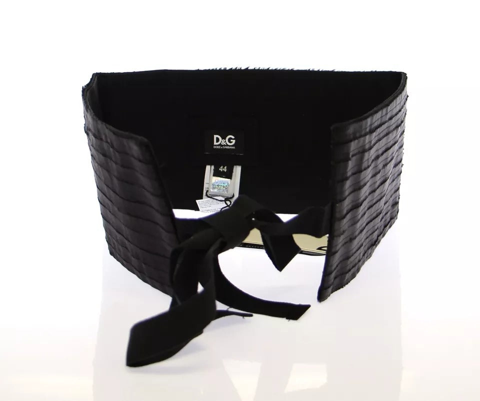 Dolce & Gabbana Damen Taillenkummerbund aus schwarzer Seide