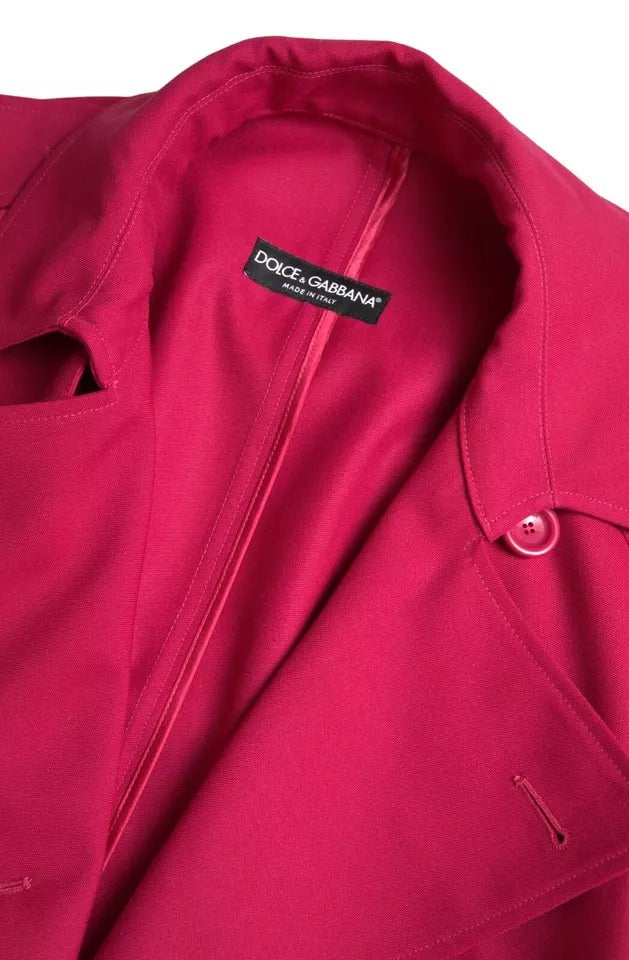 Dolce & Gabbana – Zweireihige Trenchcoat-Jacke in Dunkelrosa
