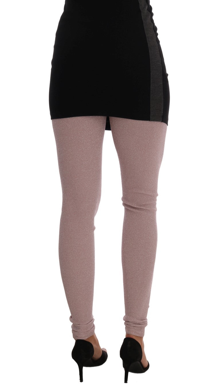 Dolce & Gabbana Elegante rosa Stretchhose mit mittlerer Taille