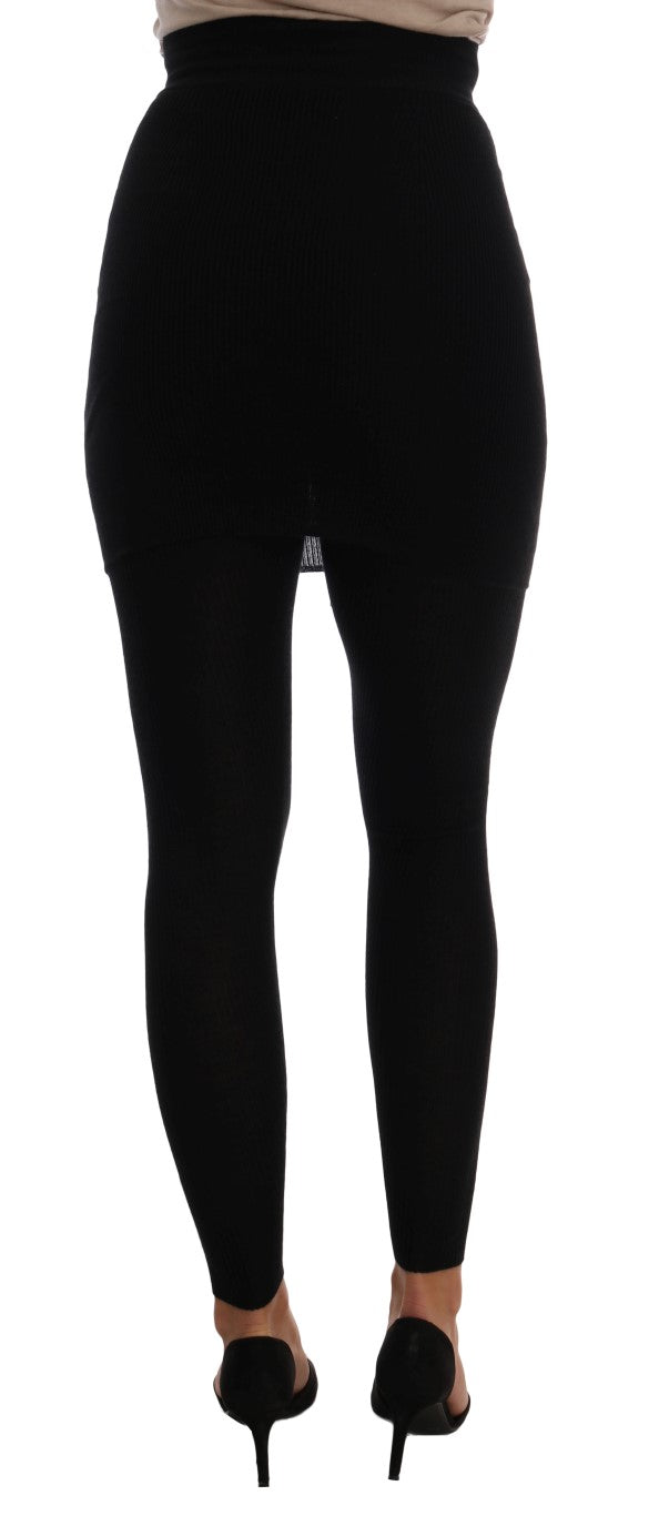 Dolce & Gabbana Elegante schwarze Stretchhose aus Kaschmirseide