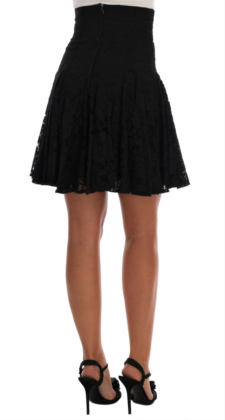 Dolce & Gabbana – Eleganter Minirock in A-Linie mit Blumenspitze