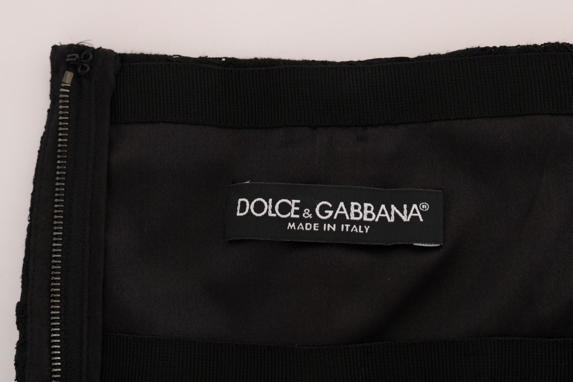 Dolce & Gabbana – Eleganter Minirock in A-Linie mit Blumenspitze
