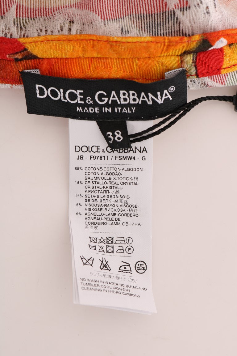 Dolce & Gabbana – Verzierte Crêpe-Bluse mit Blüten-Print