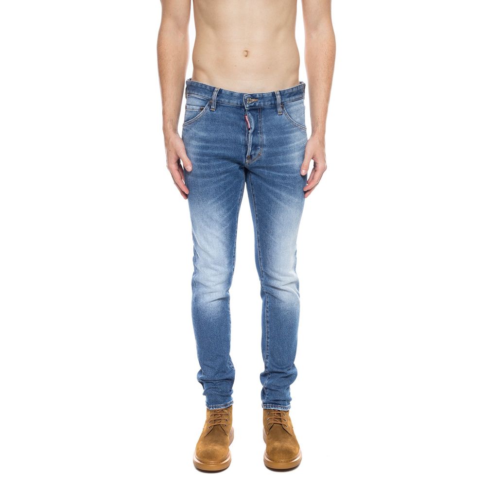 Blugi Dsquared² albaștri din bumbac, cu aspect uzat, pentru bărbați