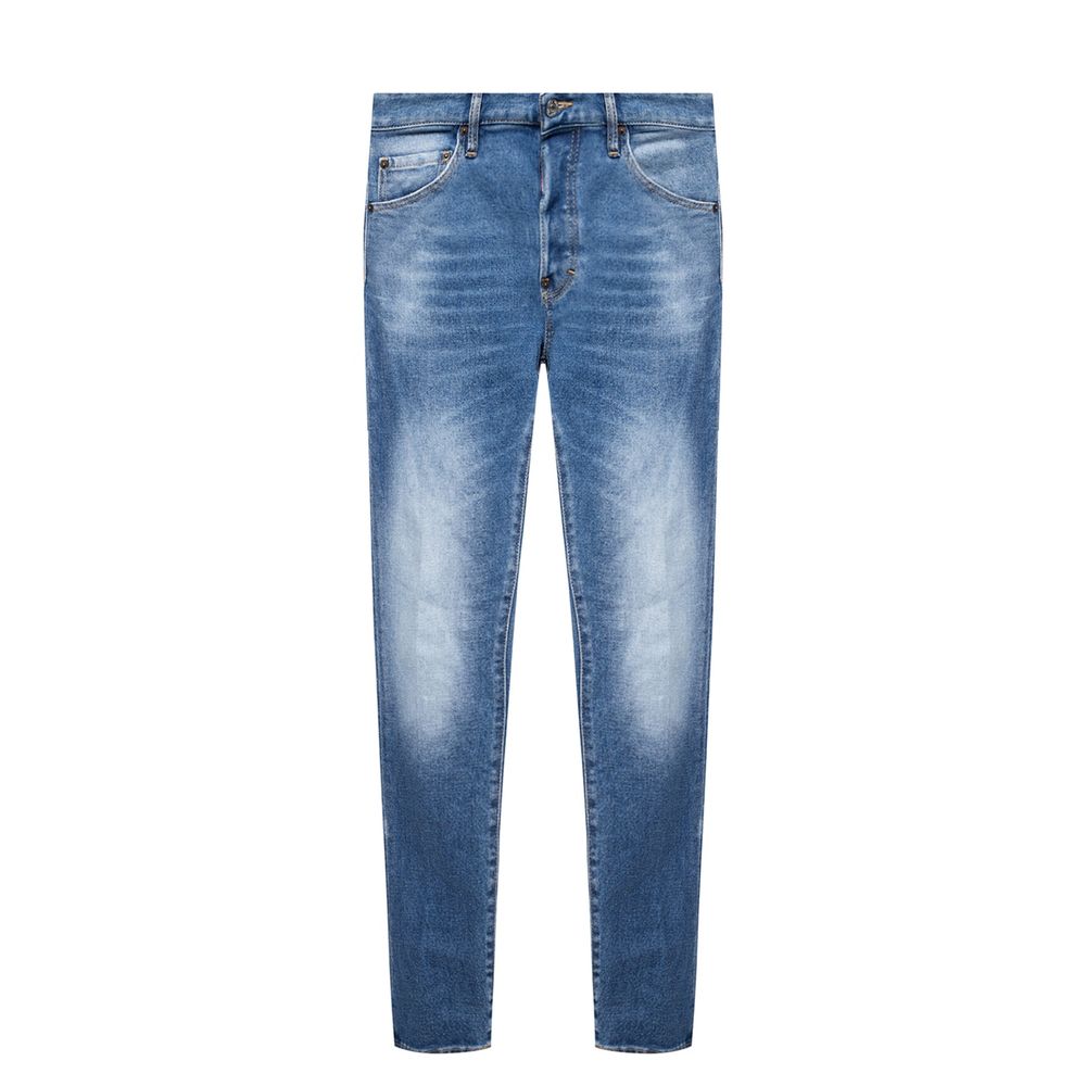 Blugi Dsquared² albaștri din bumbac, cu aspect uzat, pentru bărbați