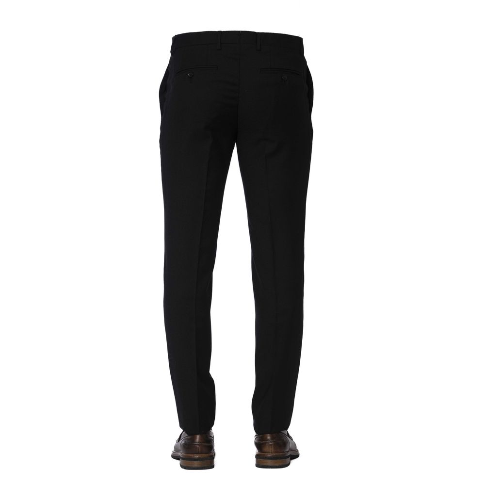Pantaloni negri din lână Trussardi pentru bărbați