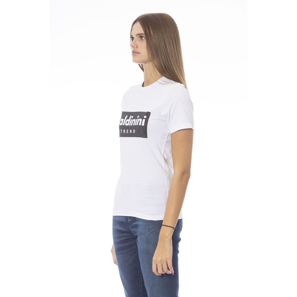 Tricou Baldinini Trend alb din bumbac pentru femei