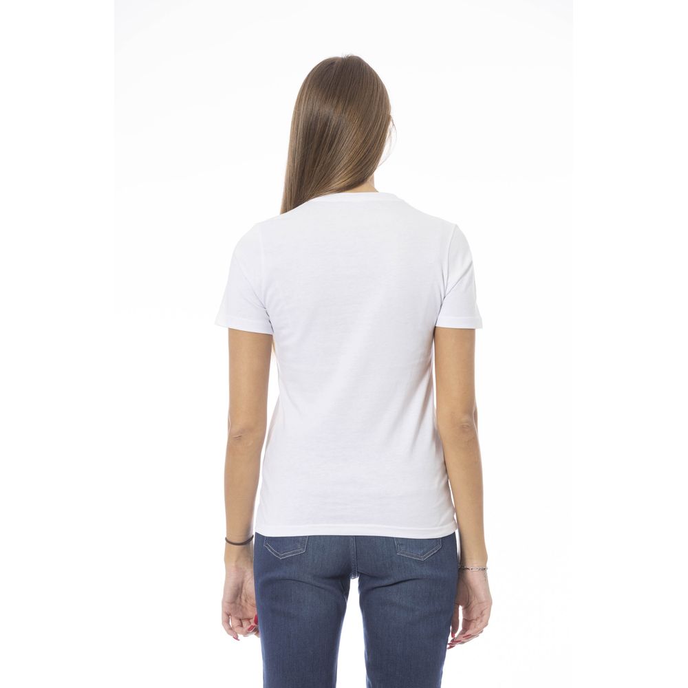 Tricou Baldinini Trend alb din bumbac pentru femei