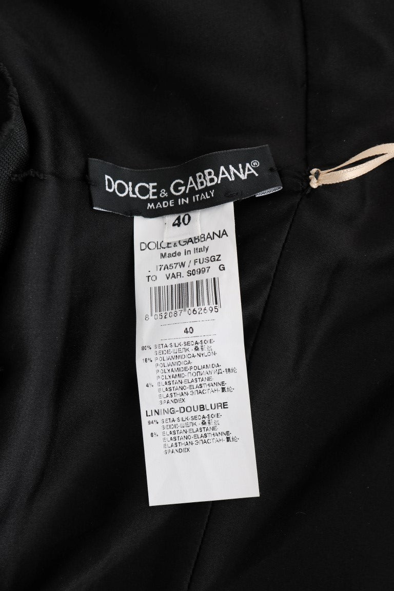 Dolce & Gabbana – Bodysuit-Strampler aus Stretch-Seide in Gold und Schwarz
