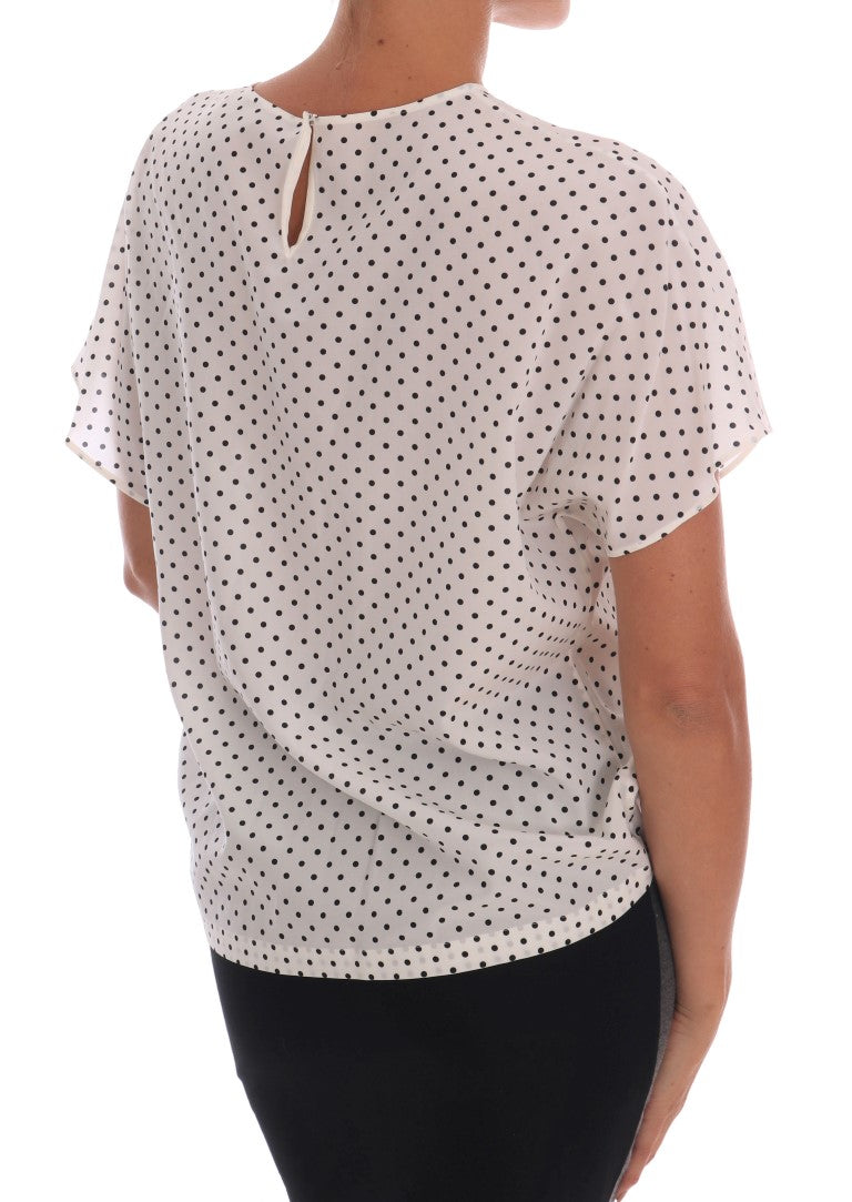 Dolce & Gabbana Schicke Seidenbluse mit Punkten