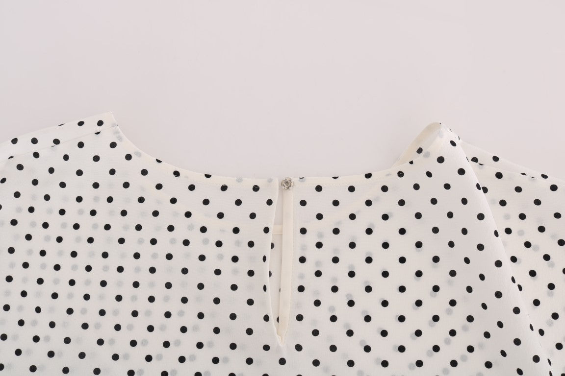 Dolce & Gabbana Schicke Seidenbluse mit Punkten