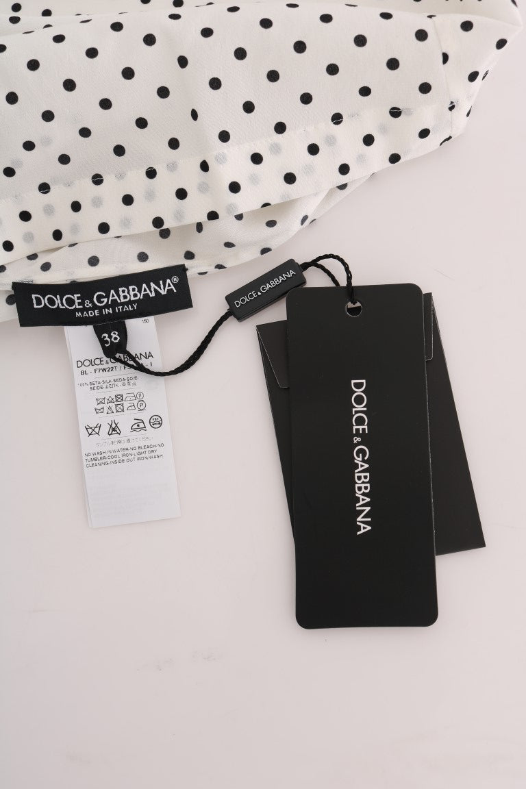 Dolce & Gabbana Schicke Seidenbluse mit Punkten