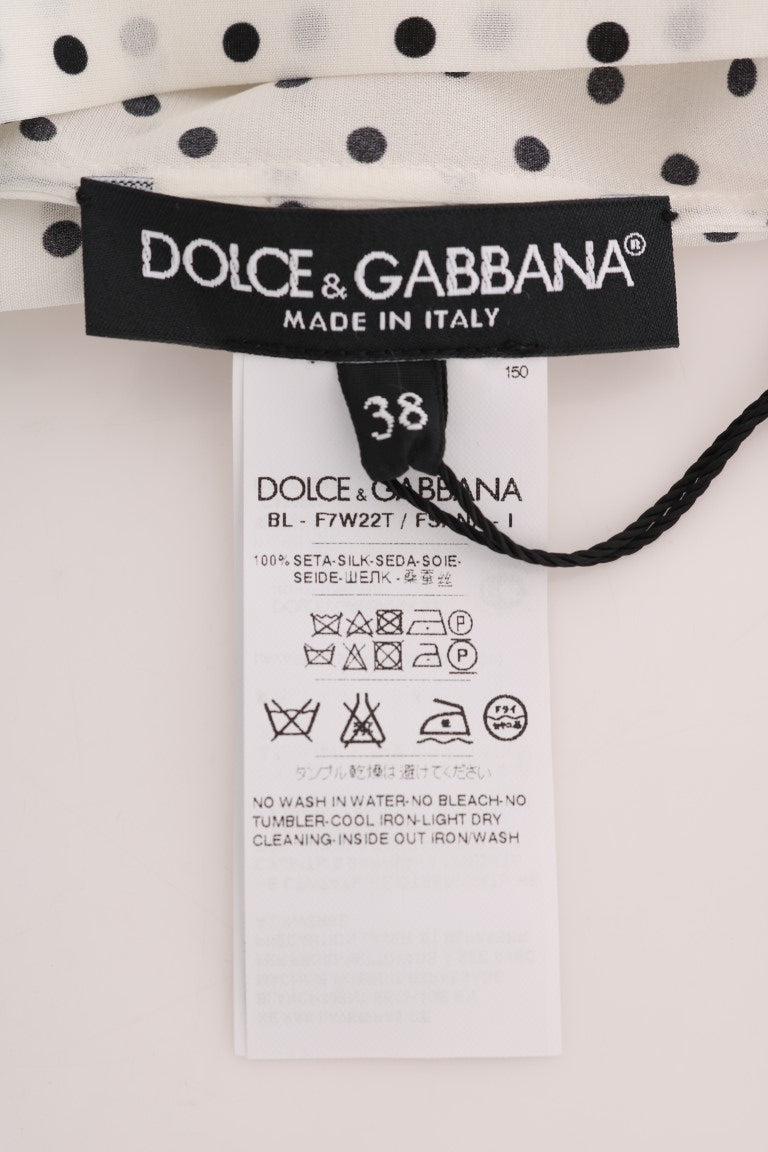 Dolce & Gabbana Schicke Seidenbluse mit Punkten