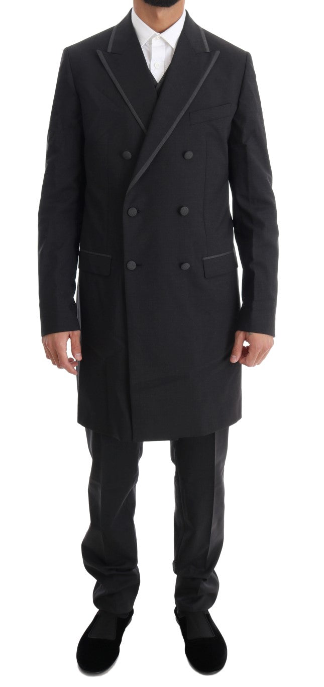 Dolce & Gabbana Eleganter grauer zweireihiger Wollanzug