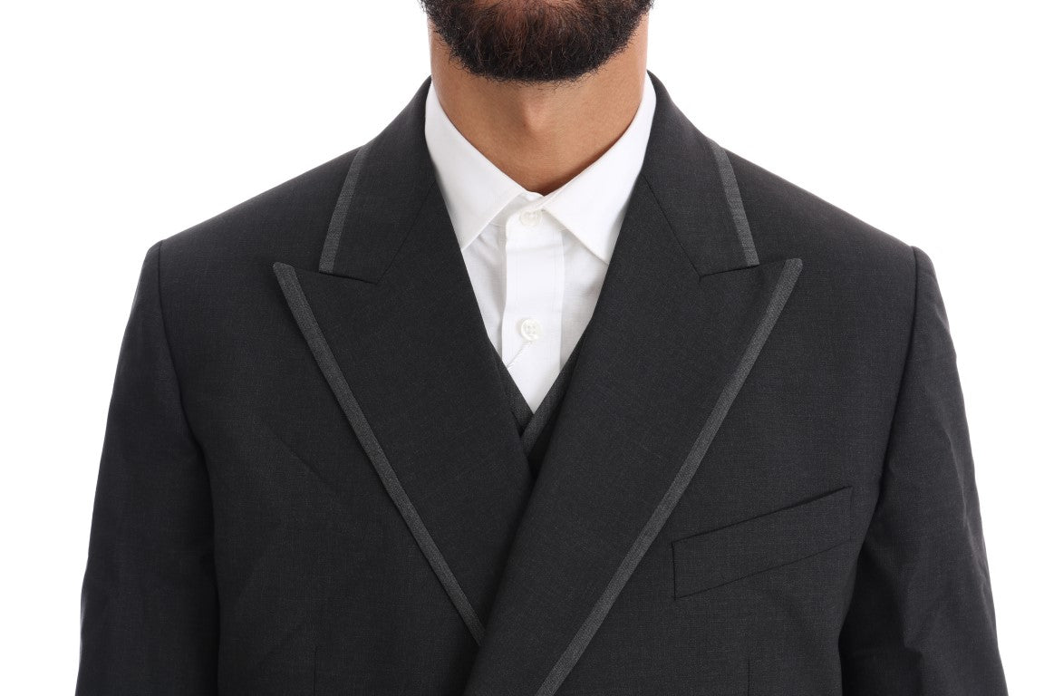 Dolce & Gabbana Eleganter grauer zweireihiger Wollanzug