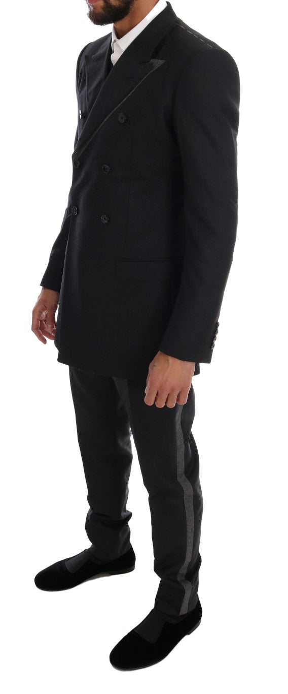 Dolce & Gabbana Eleganter grauer zweireihiger Wollanzug