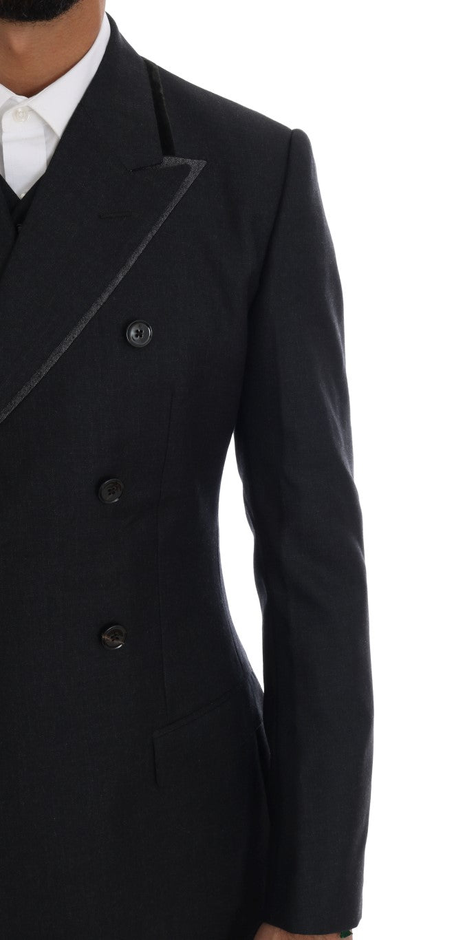 Dolce & Gabbana Eleganter grauer zweireihiger Wollanzug