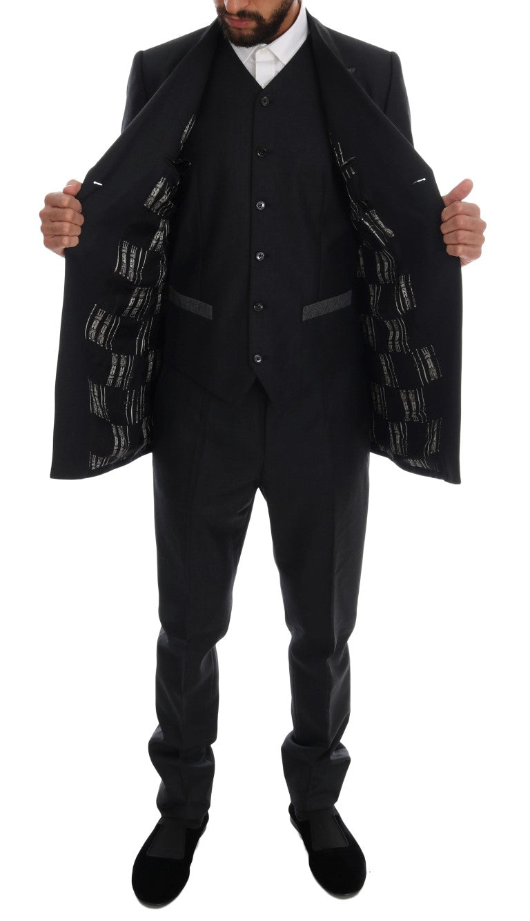 Dolce & Gabbana Eleganter grauer zweireihiger Wollanzug