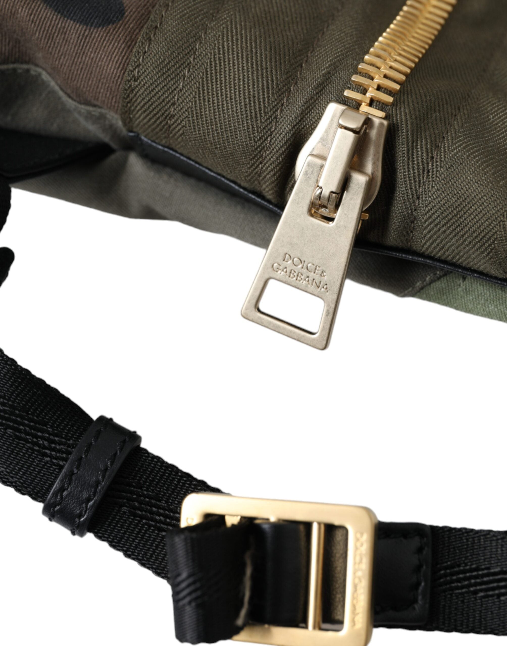 Dolce & Gabbana Militärgrüner Patchwork-Rucksack