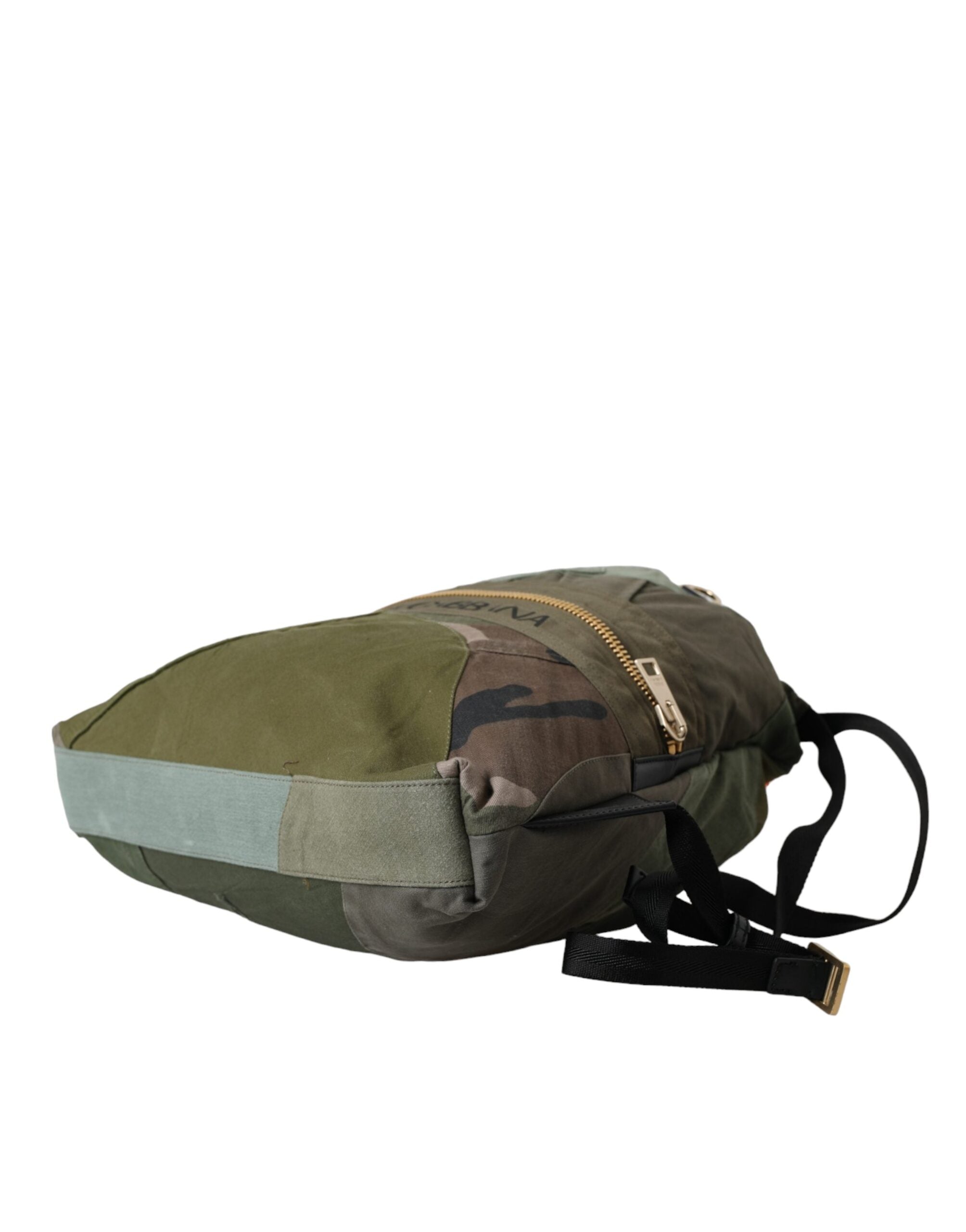 Dolce & Gabbana Militärgrüner Patchwork-Rucksack