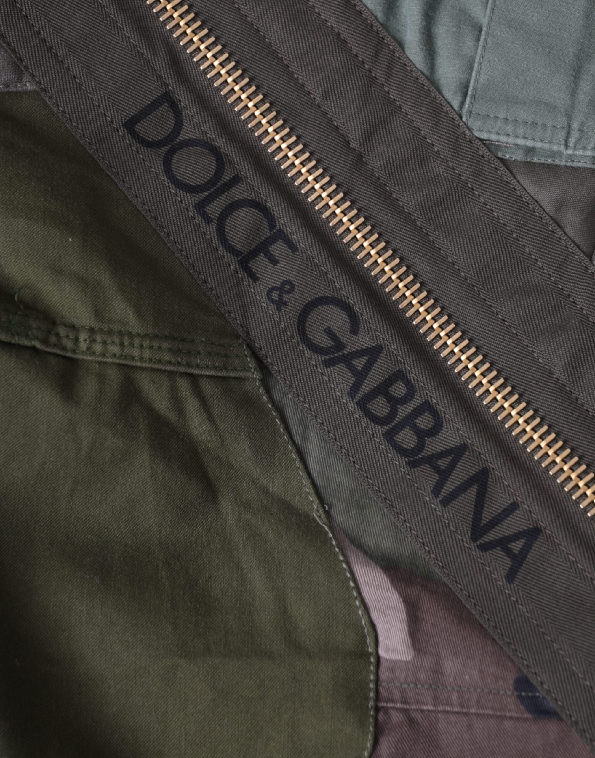 Dolce & Gabbana Militärgrüner Patchwork-Rucksack
