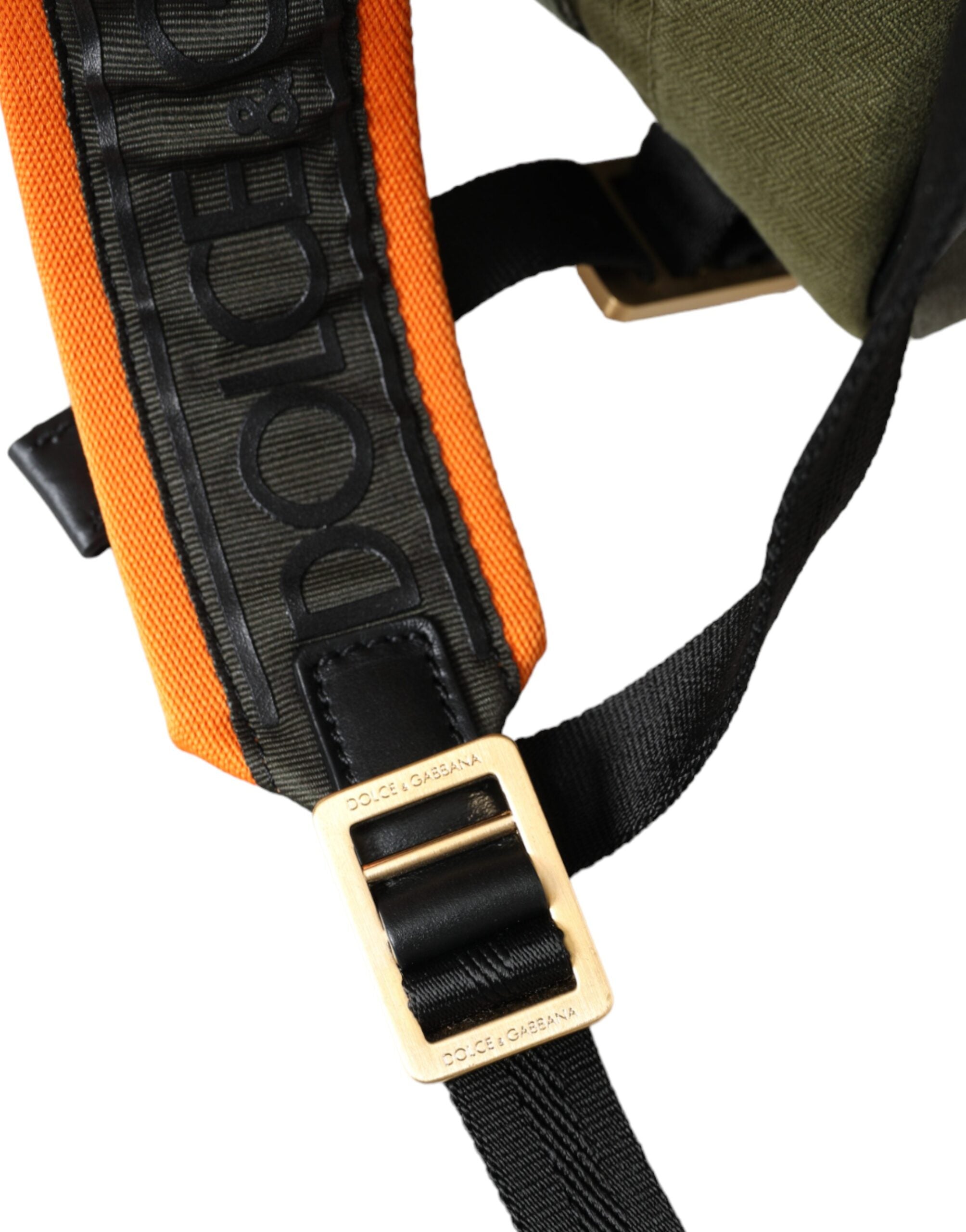 Rucsac Dolce & Gabbana Verde Militar cu imprimeu patchwork