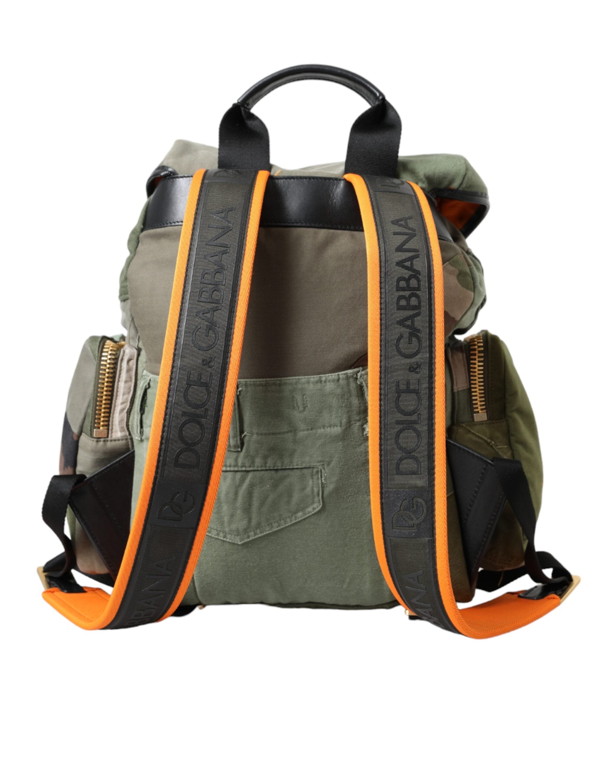 Rucsac Dolce & Gabbana Verde Militar cu imprimeu patchwork