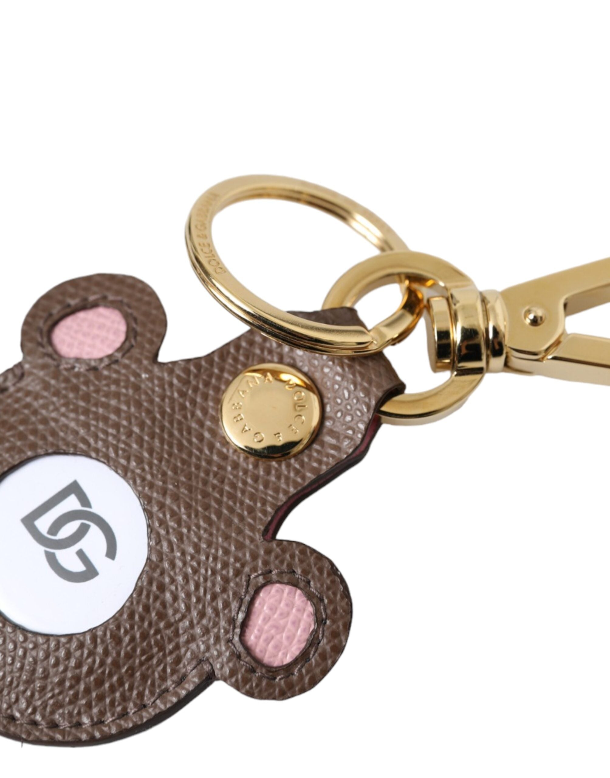 Breloc Dolce & Gabbana cu logo DG din piele de vițel Dauphine multicoloră