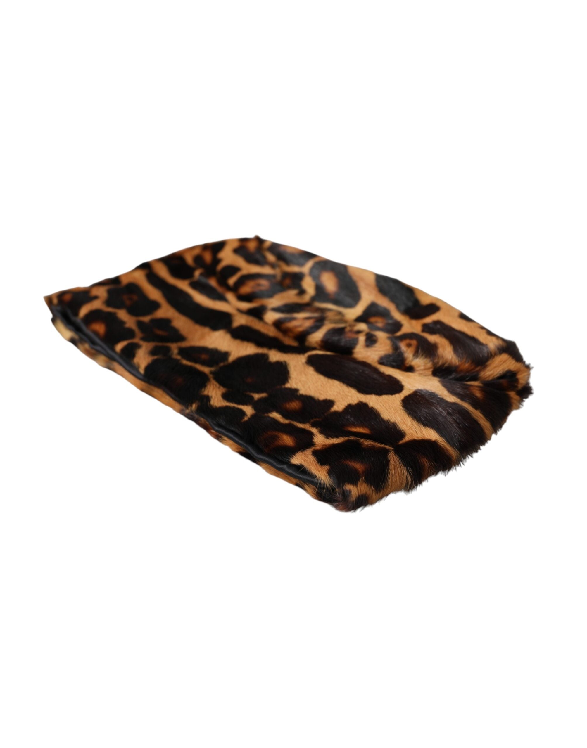 Pălărie Dolce & Gabbana cu blană de leopard maro pentru femei